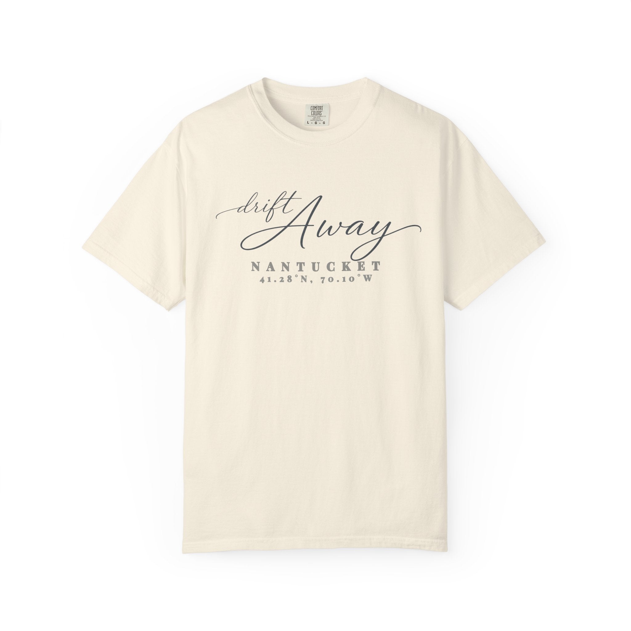 Nantucket T-Shirt | Coastal Vacation Tee | Drift Away Coordinates Shirt | Comfort Colors Beach Lover Gift | Summer Nautical Outfit