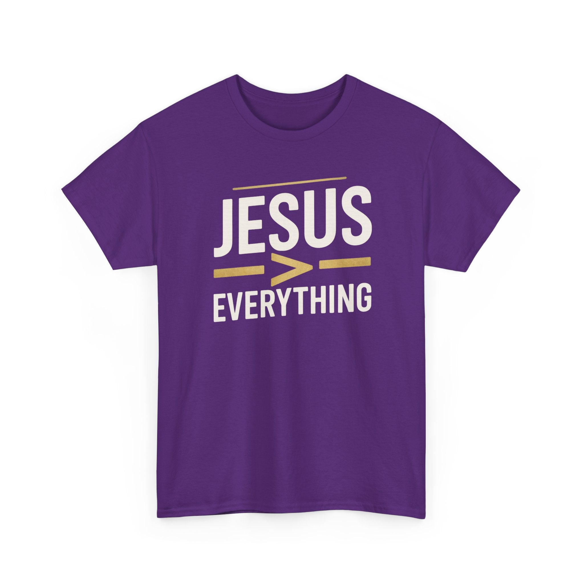 Jesus > Everything Shirt | Christian Faith Tee | Minimalist Jesus Graphic T-Shirt | Inspirational Church Shirt | Gildan 5000