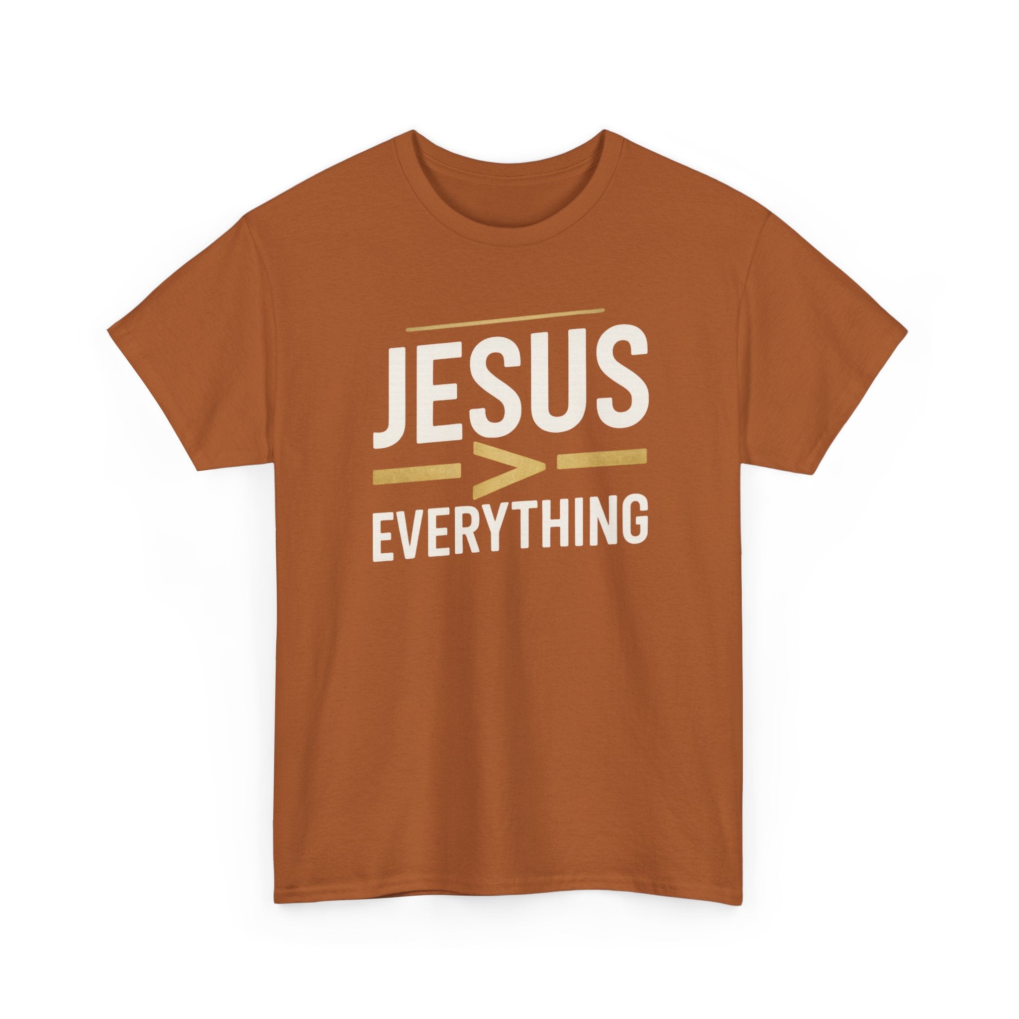 Jesus > Everything Shirt | Christian Faith Tee | Minimalist Jesus Graphic T-Shirt | Inspirational Church Shirt | Gildan 5000