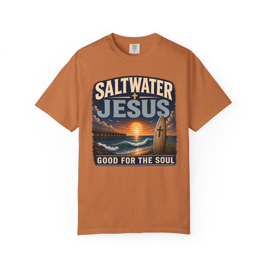 Saltwater + Jesus Good for the Soul Shirt | Comfort Colors 1717 Christian Beach T-Shirt | Coastal Faith Tee