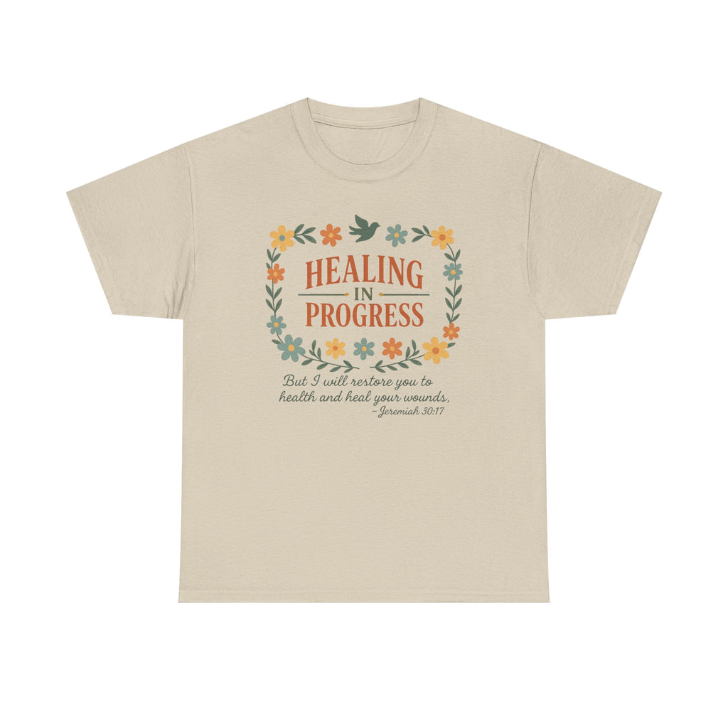 Healing In Progress Shirt | Christian Inspirational T-Shirt | Jeremiah 30:17 Bible Verse Tee | Faith Comfort Gift | Vintage Floral Christian Shirt