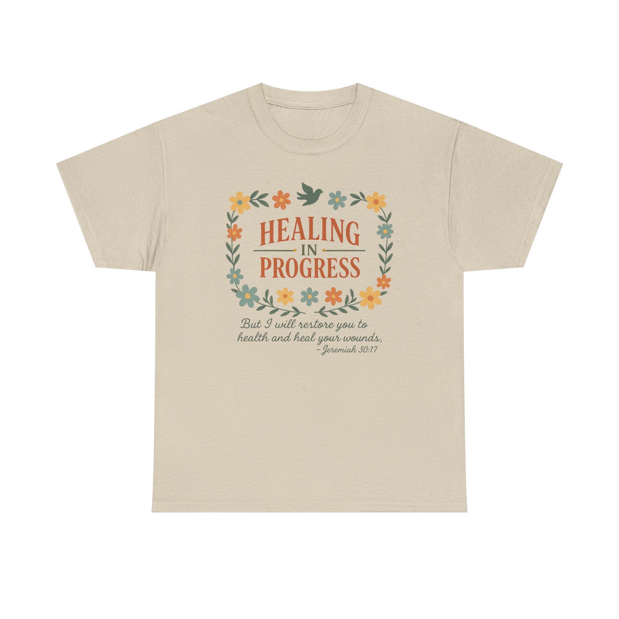 Healing In Progress Shirt | Christian Inspirational T-Shirt | Jeremiah 30:17 Bible Verse Tee | Faith Comfort Gift | Vintage Floral Christian Shirt