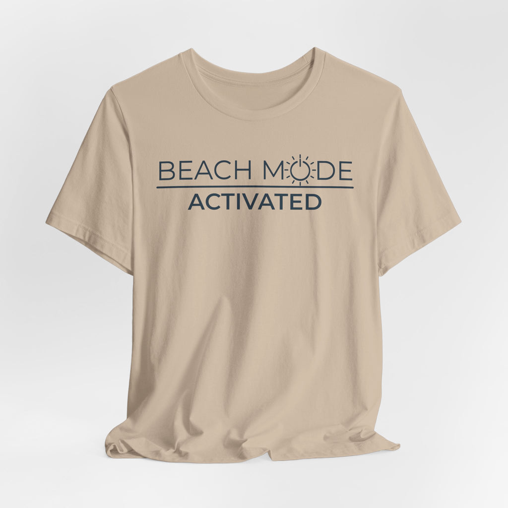 Beach Mode Activated T-Shirt | Minimalist Coastal Summer Tee | Bella + Canvas 3001