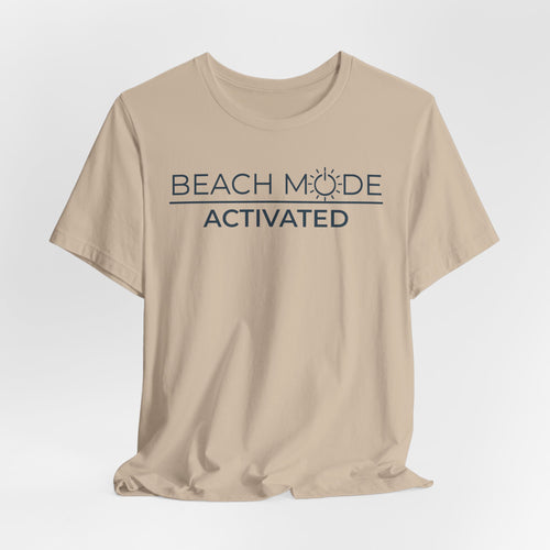 Beach Mode Activated T-Shirt | Minimalist Coastal Summer Tee | Bella + Canvas 3001
