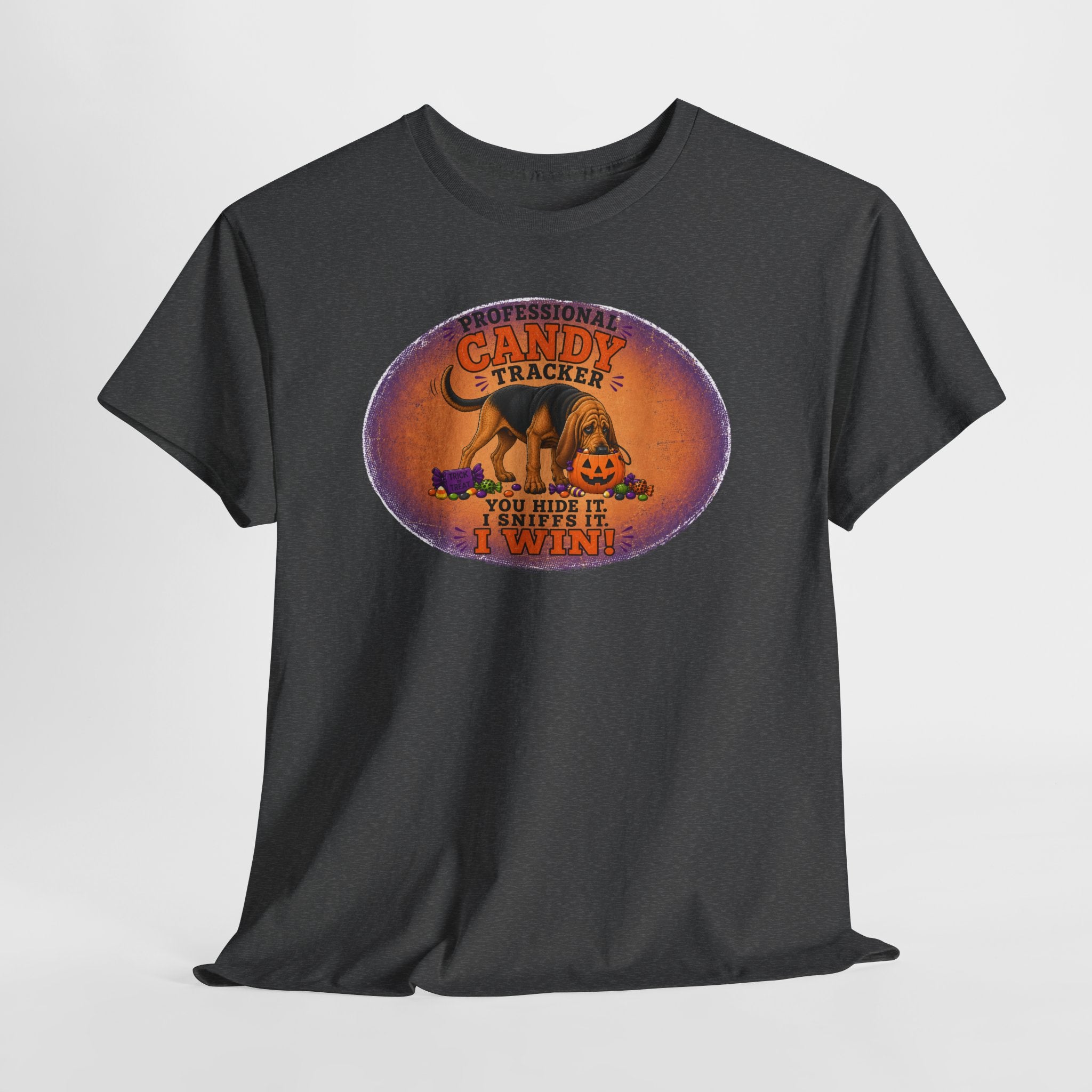 Professional Candy Tracker Shirt | Funny Bloodhound Halloween Tee | Dog Lover Fall Shirt | Gildan 5000 Graphic T-Shirt