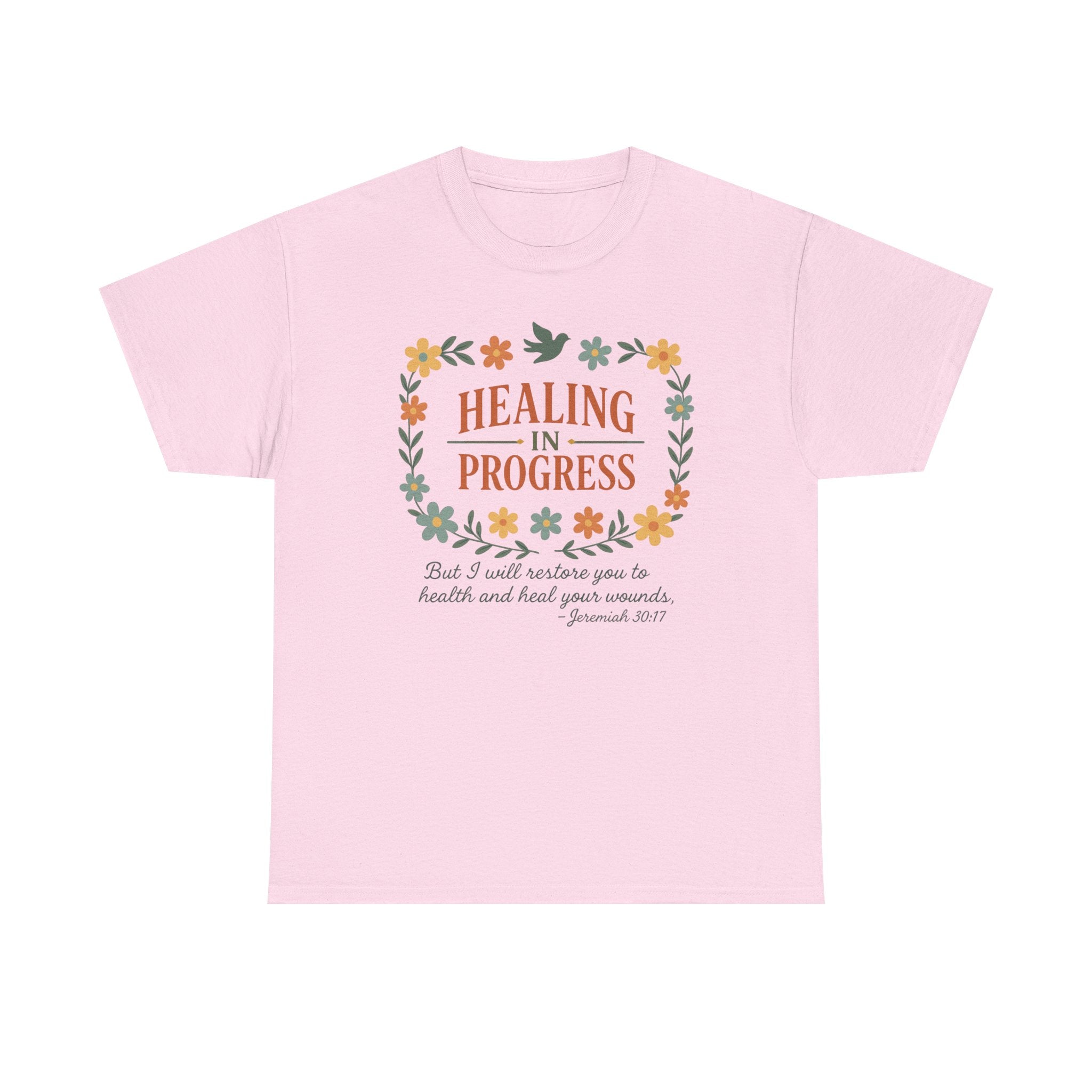 Healing In Progress Shirt | Christian Inspirational T-Shirt | Jeremiah 30:17 Bible Verse Tee | Faith Comfort Gift | Vintage Floral Christian Shirt