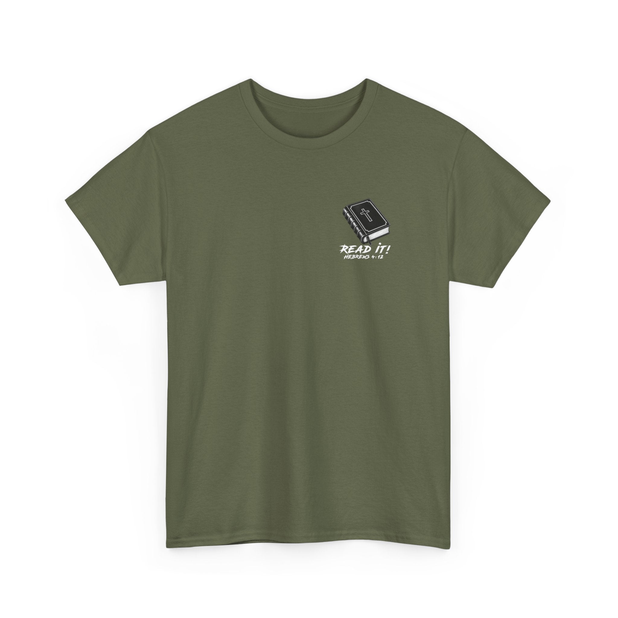 Read the Bible Shirt | Bold Christian Graphic Tee | Hebrews 4:12 Faith Shirt | Gildan 5000 Christian Apparel