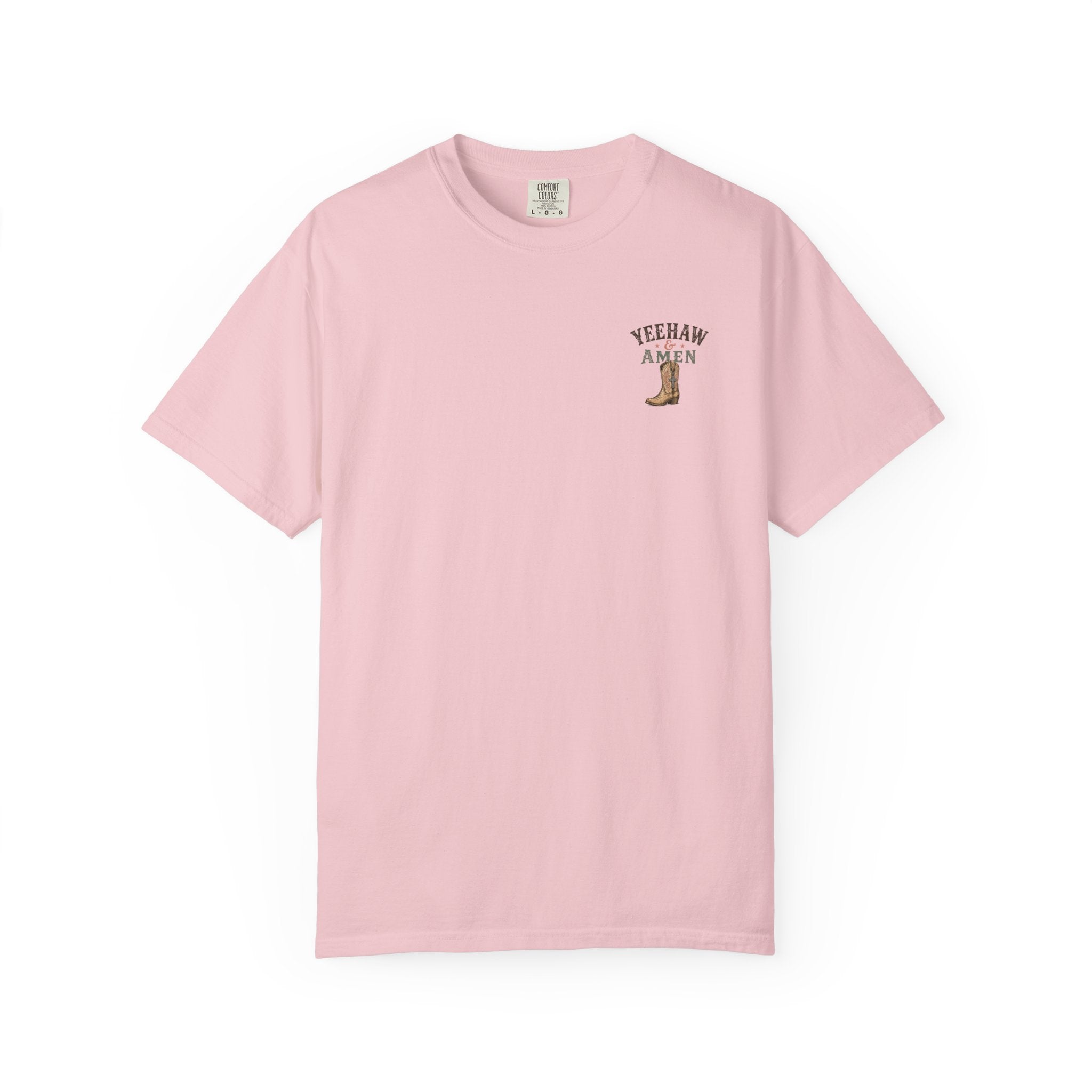 Yeehaw & Amen Comfort Colors® T-Shirt | Western Christian Graphic Tee | Proverbs 3:5-6 Cowboy Boots Shirt