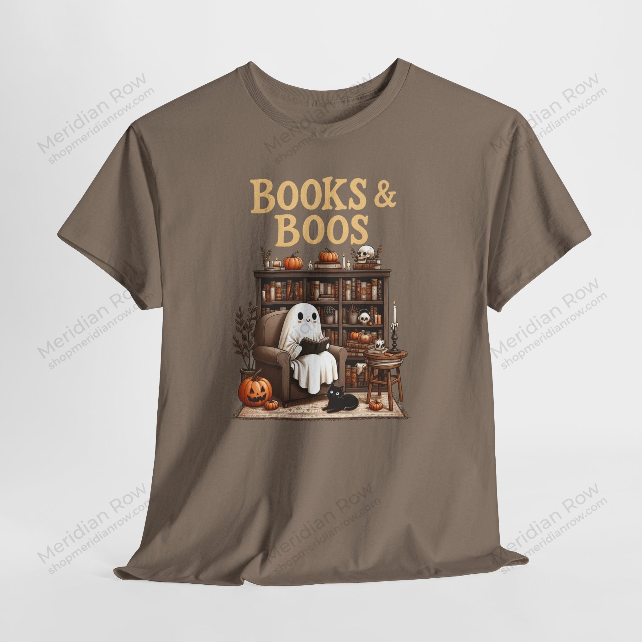 Whimsical Books & Boos Tee, Cozy Halloween Shirt, Ghostly Literature T-Shirt, Perfect for Book Lovers, Unisex Spooky Tee