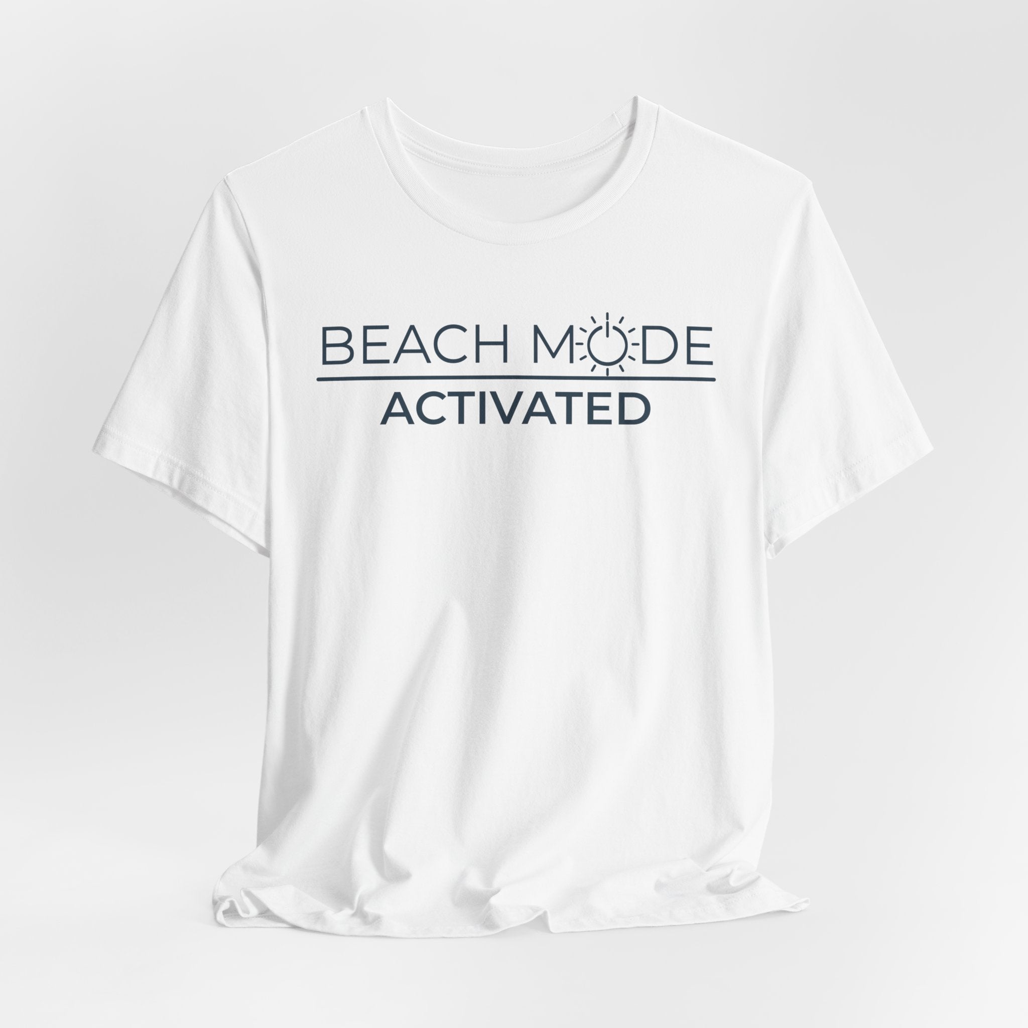 Beach Mode Activated T-Shirt | Minimalist Coastal Summer Tee | Bella + Canvas 3001