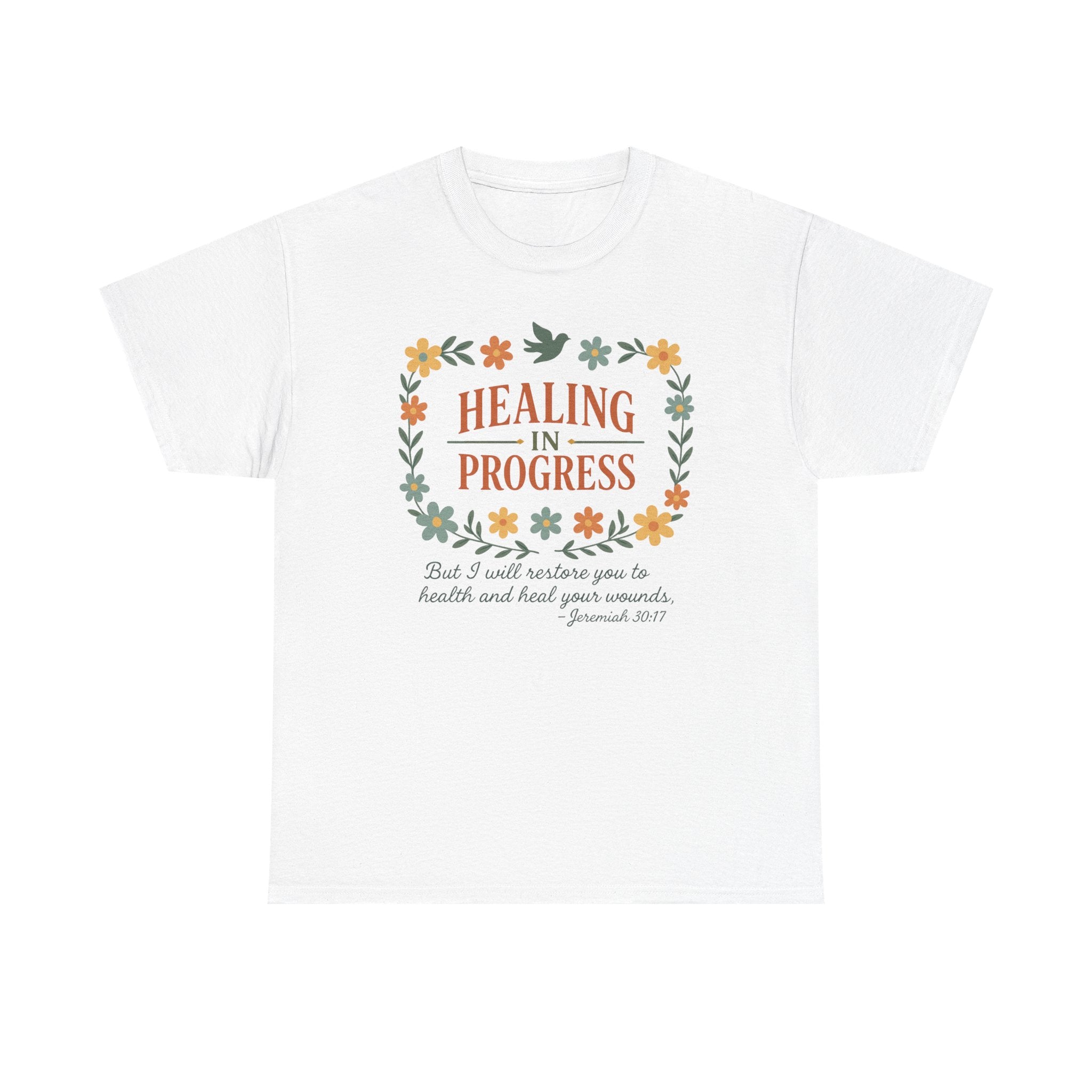 Healing In Progress Shirt | Christian Inspirational T-Shirt | Jeremiah 30:17 Bible Verse Tee | Faith Comfort Gift | Vintage Floral Christian Shirt