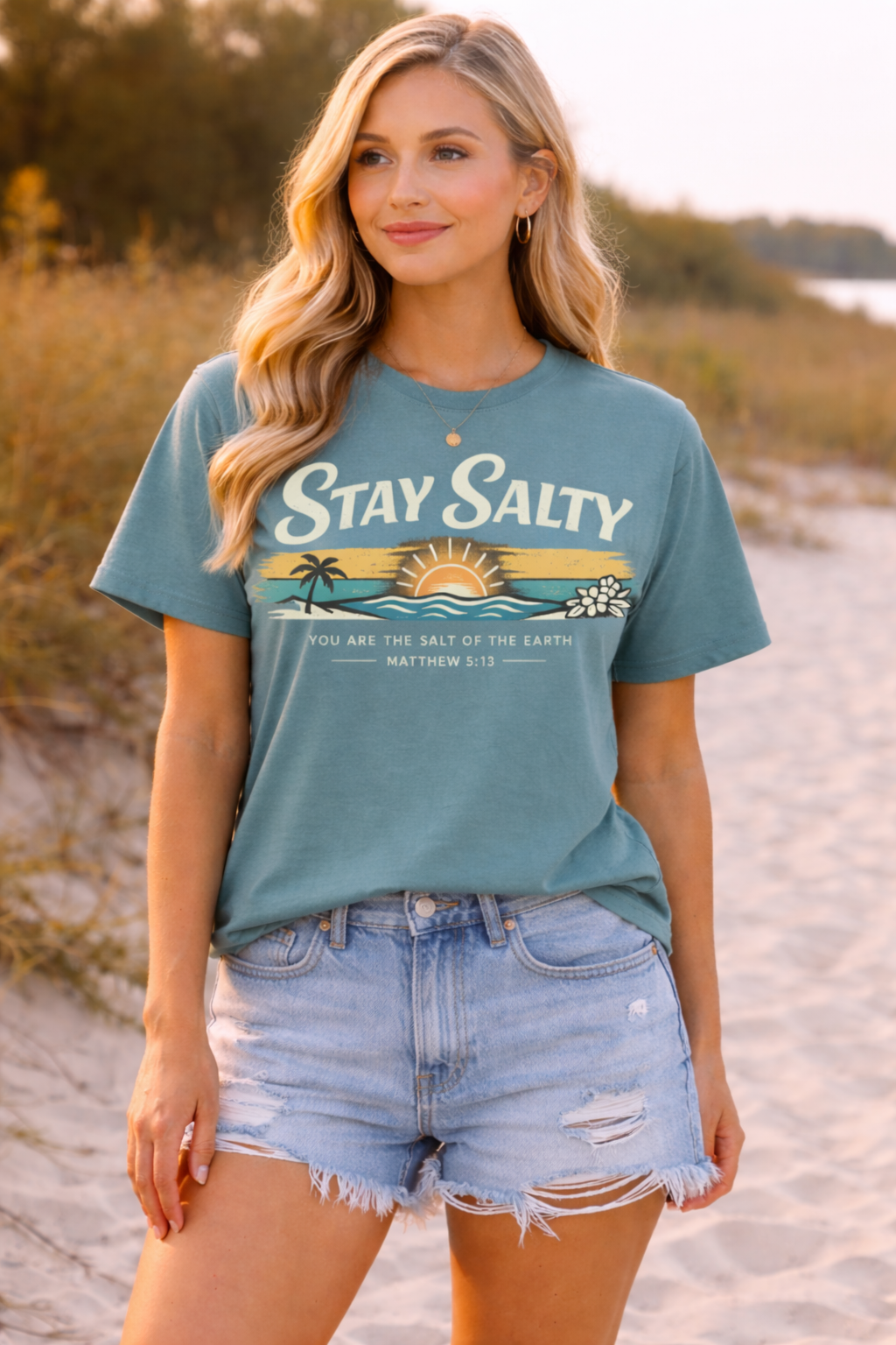 Stay Salty Christian T-Shirt | Matthew 5:13 Beach Shirt | Comfort Colors 1717 Coastal Faith Tee