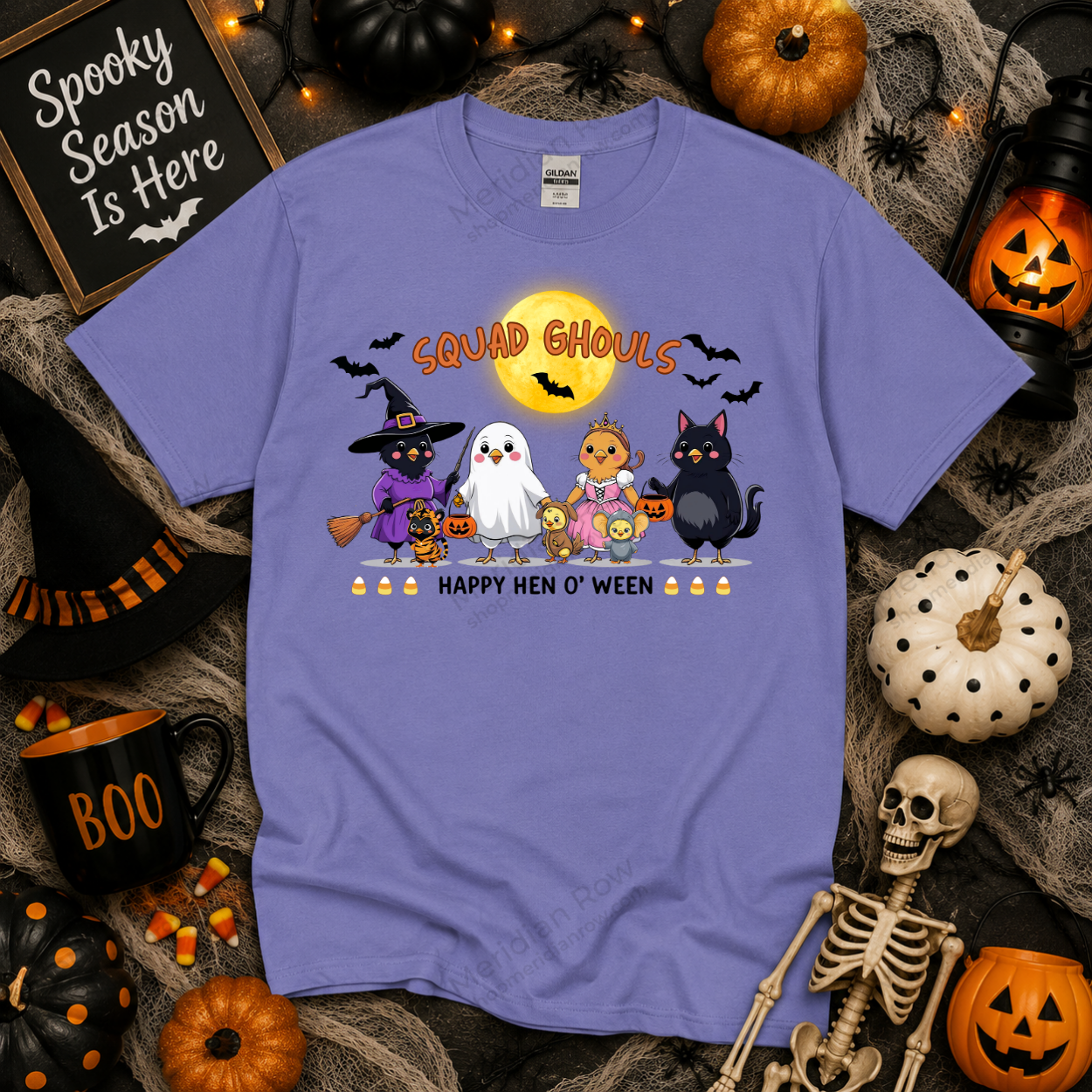 Squad Ghouls Chicken Halloween T-Shirt | Happy Hen O' Ween | Gildan 5000 Unisex Tee