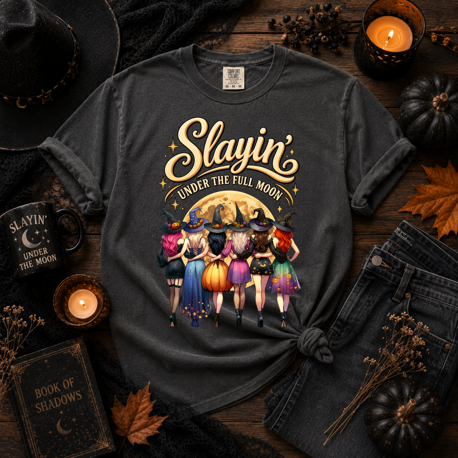Slayin’ Under the Full Moon Comfort Colors® Halloween Tee