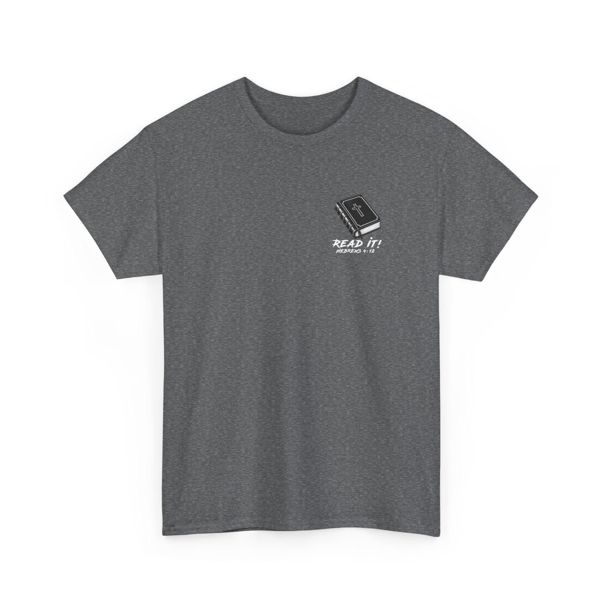 Read the Bible Shirt | Bold Christian Graphic Tee | Hebrews 4:12 Faith Shirt | Gildan 5000 Christian Apparel