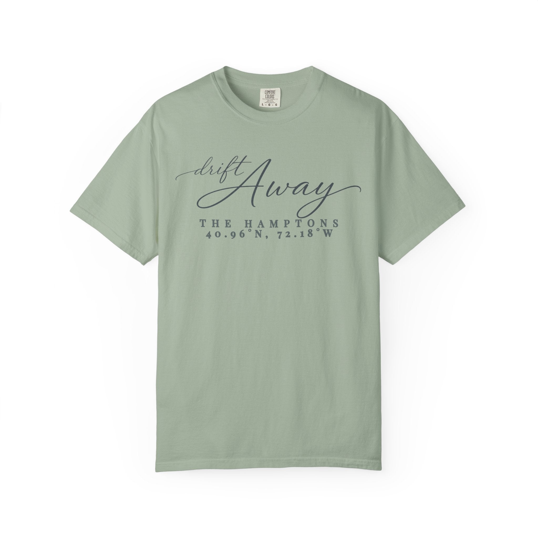 Hamptons Coordinates T-Shirt | Drift Away Comfort Colors Tee | Unisex Coastal Chic Summer Beach Vacation Shirt Gift