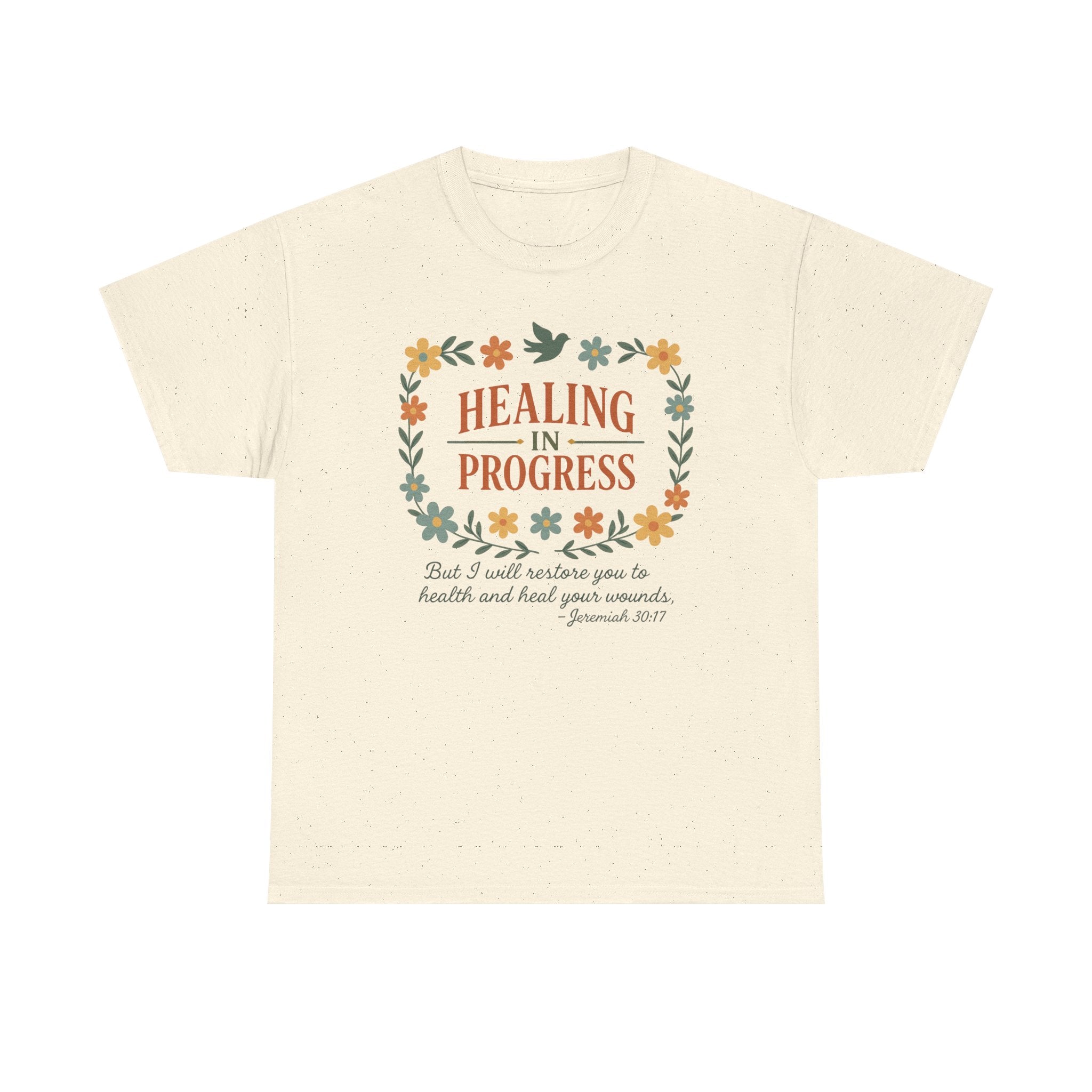 Healing In Progress Shirt | Christian Inspirational T-Shirt | Jeremiah 30:17 Bible Verse Tee | Faith Comfort Gift | Vintage Floral Christian Shirt