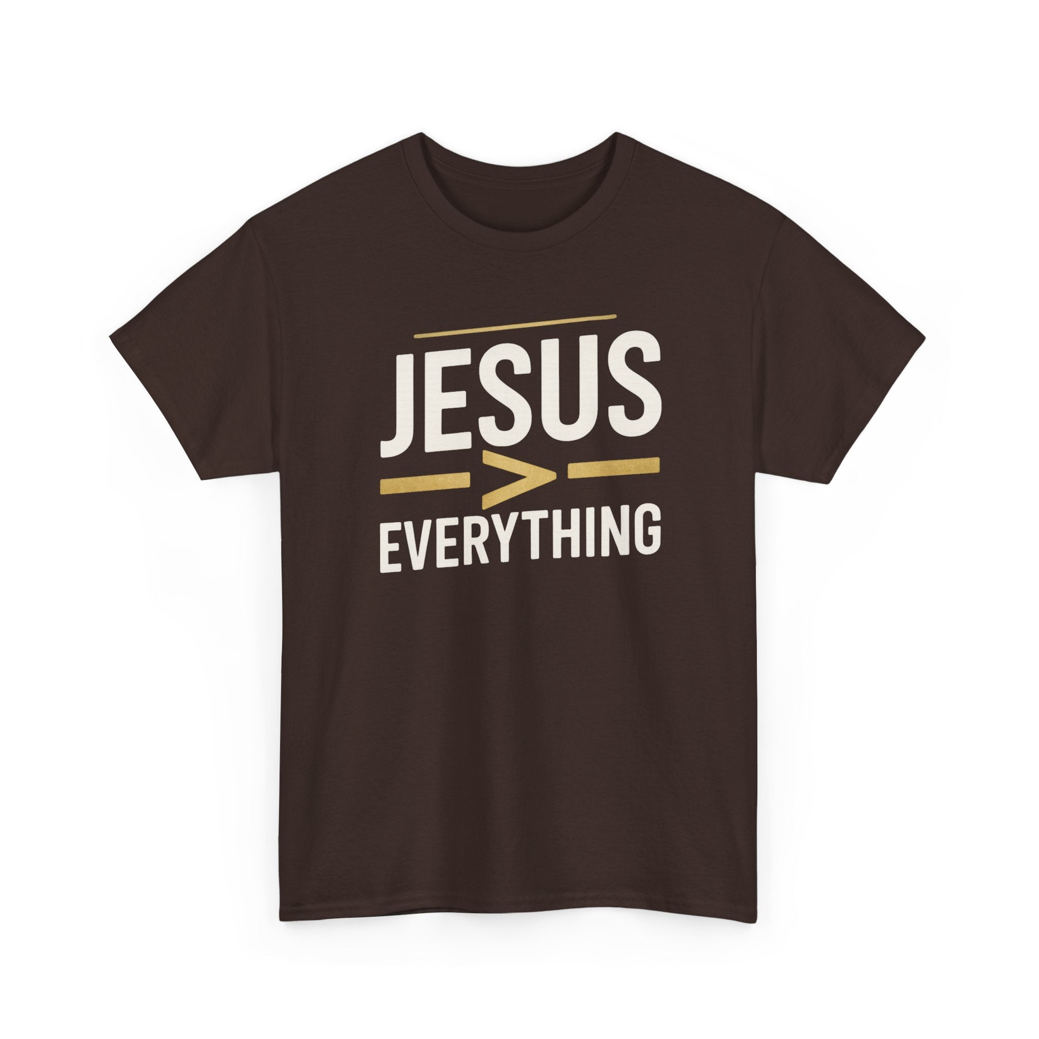 Jesus > Everything Shirt | Christian Faith Tee | Minimalist Jesus Graphic T-Shirt | Inspirational Church Shirt | Gildan 5000