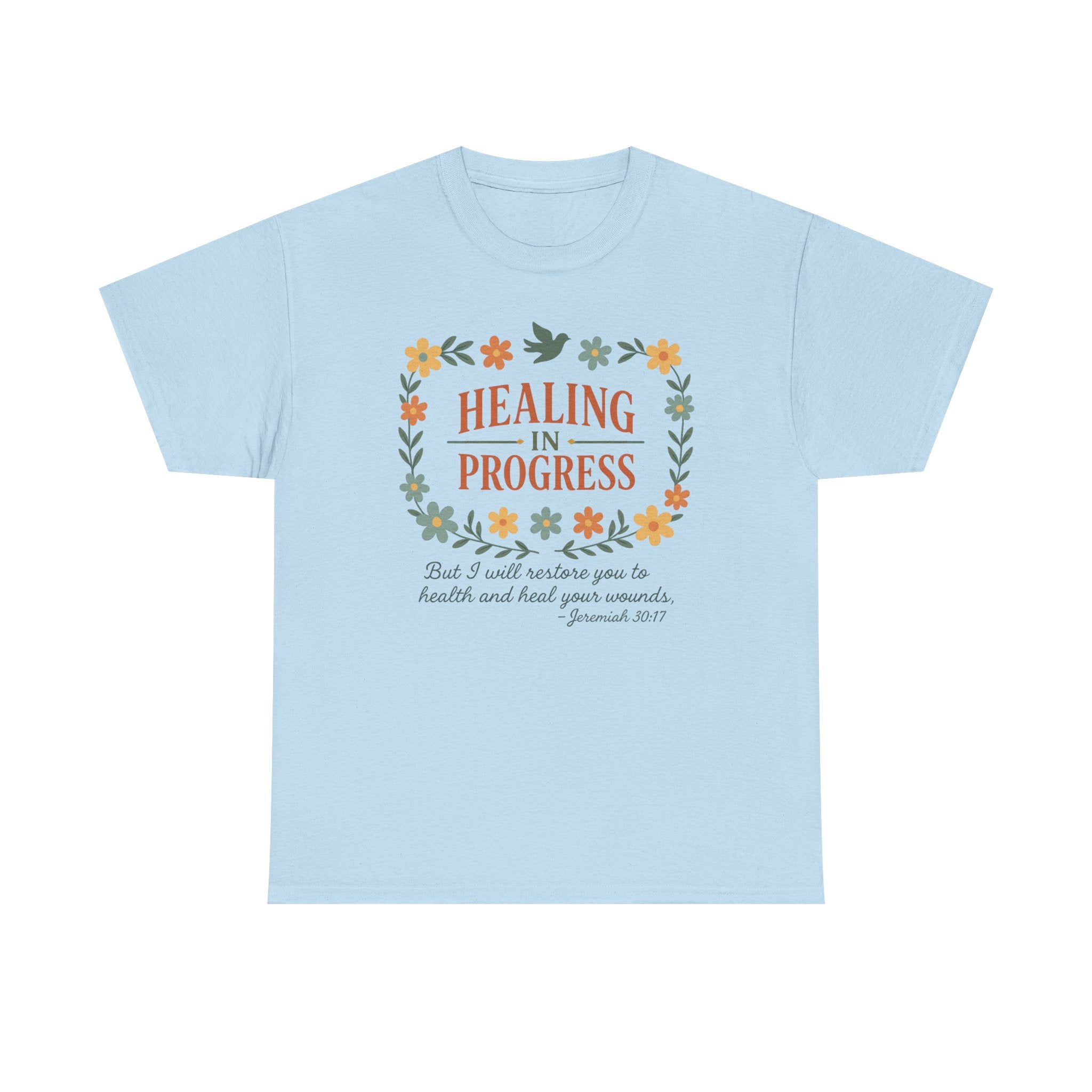 Healing In Progress Shirt | Christian Inspirational T-Shirt | Jeremiah 30:17 Bible Verse Tee | Faith Comfort Gift | Vintage Floral Christian Shirt