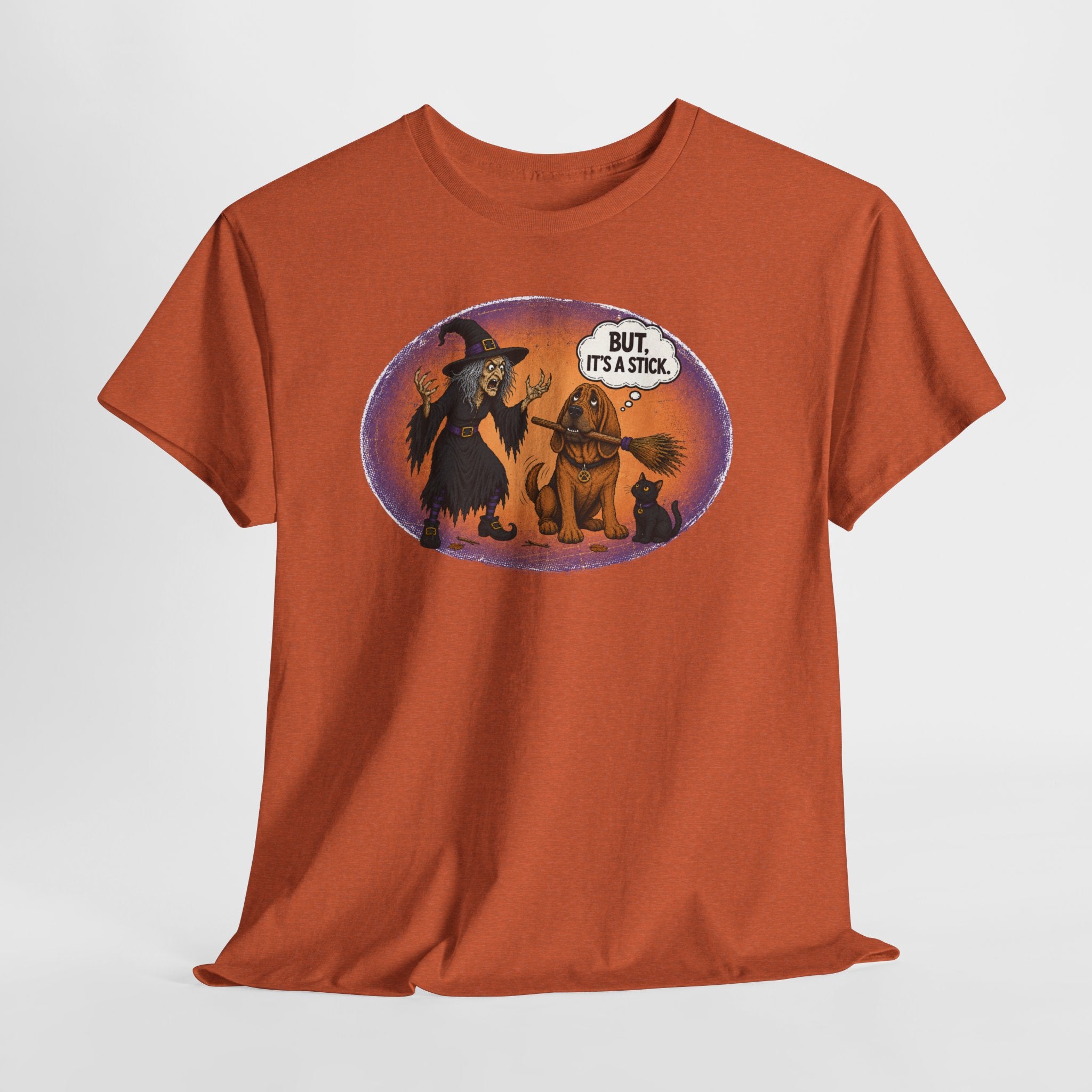 But, It’s a Stick Shirt | Funny Bloodhound Witch Halloween Tee | Spooky Dog Lover Shirt | Gildan 5000 Graphic T-Shirt