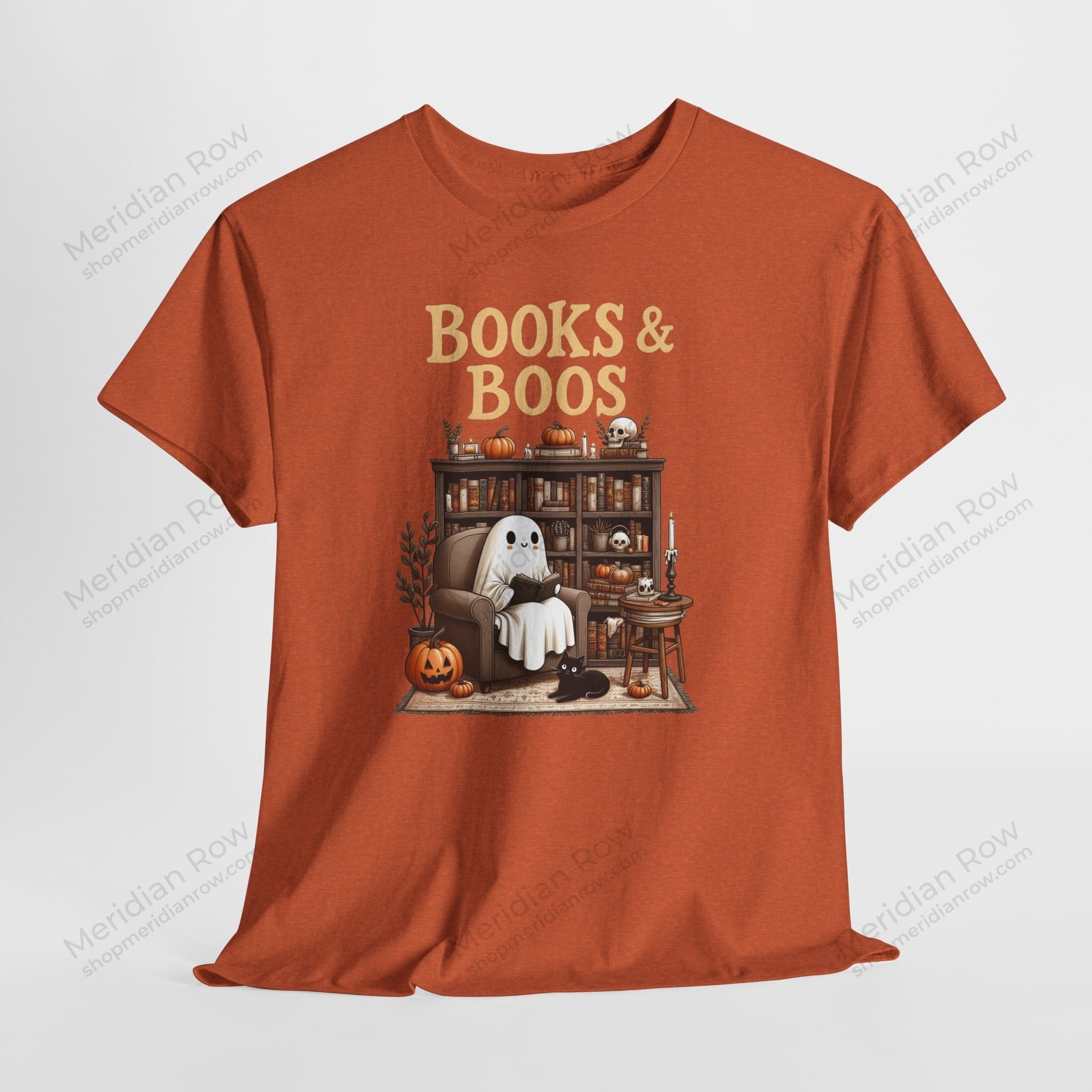Whimsical Books & Boos Tee, Cozy Halloween Shirt, Ghostly Literature T-Shirt, Perfect for Book Lovers, Unisex Spooky Tee
