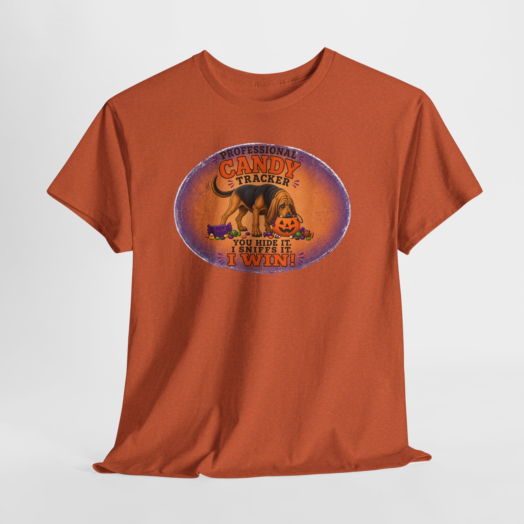 Professional Candy Tracker Shirt | Funny Bloodhound Halloween Tee | Dog Lover Fall Shirt | Gildan 5000 Graphic T-Shirt