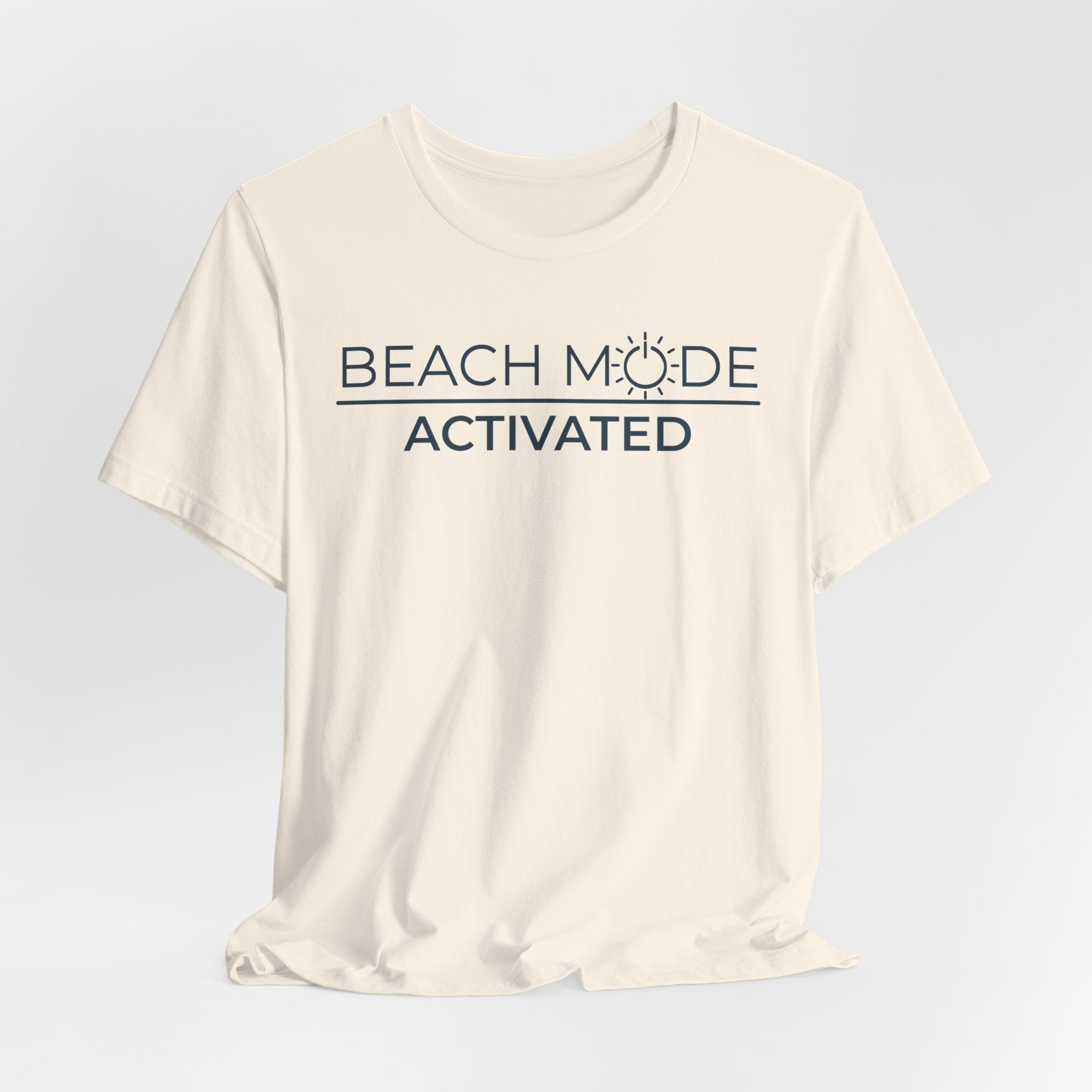 Beach Mode Activated T-Shirt | Minimalist Coastal Summer Tee | Bella + Canvas 3001