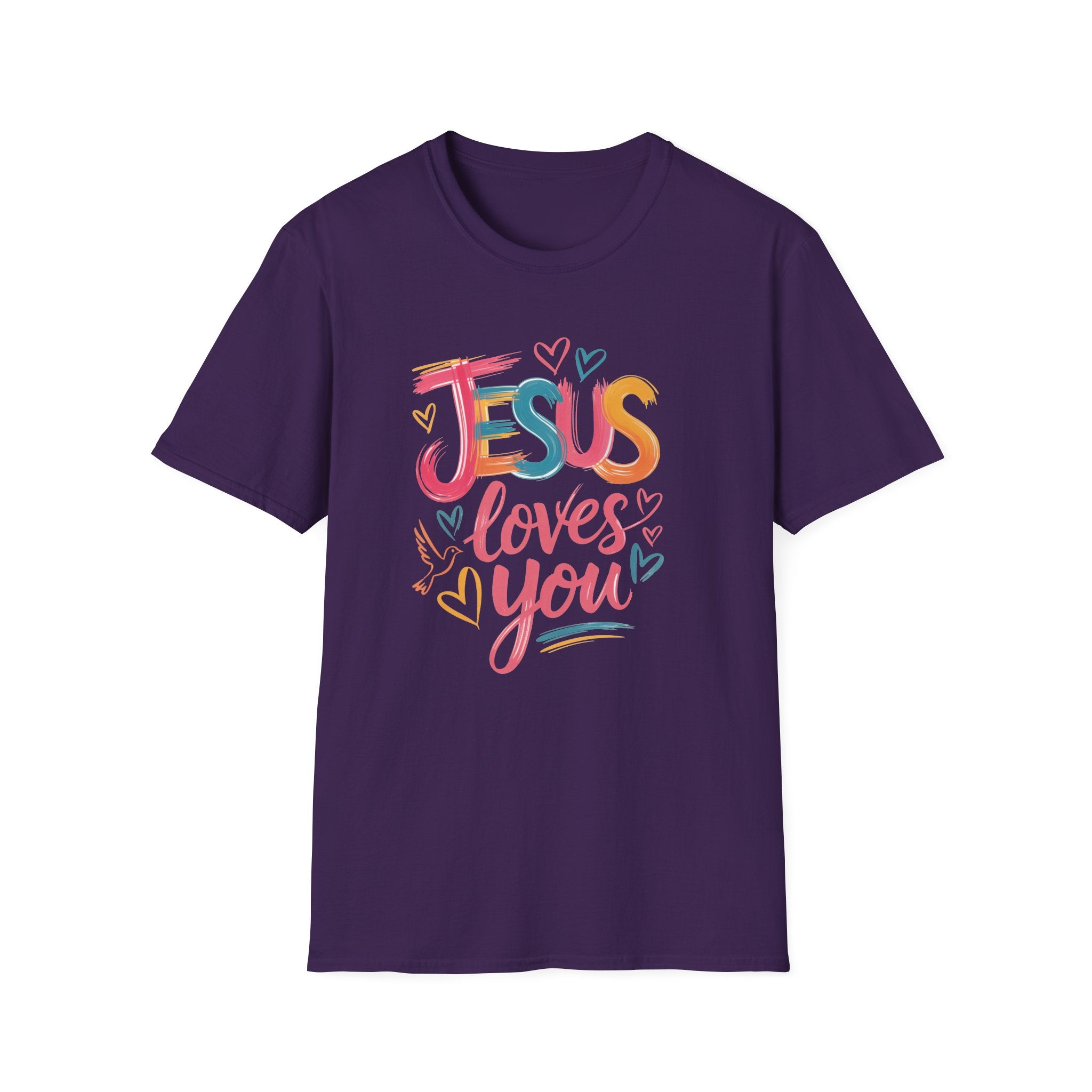 Jesus Loves You Shirt | Colorful Christian Graphic Tee | Comfort Colors 1717 Faith Shirt | Inspirational Christian Apparel