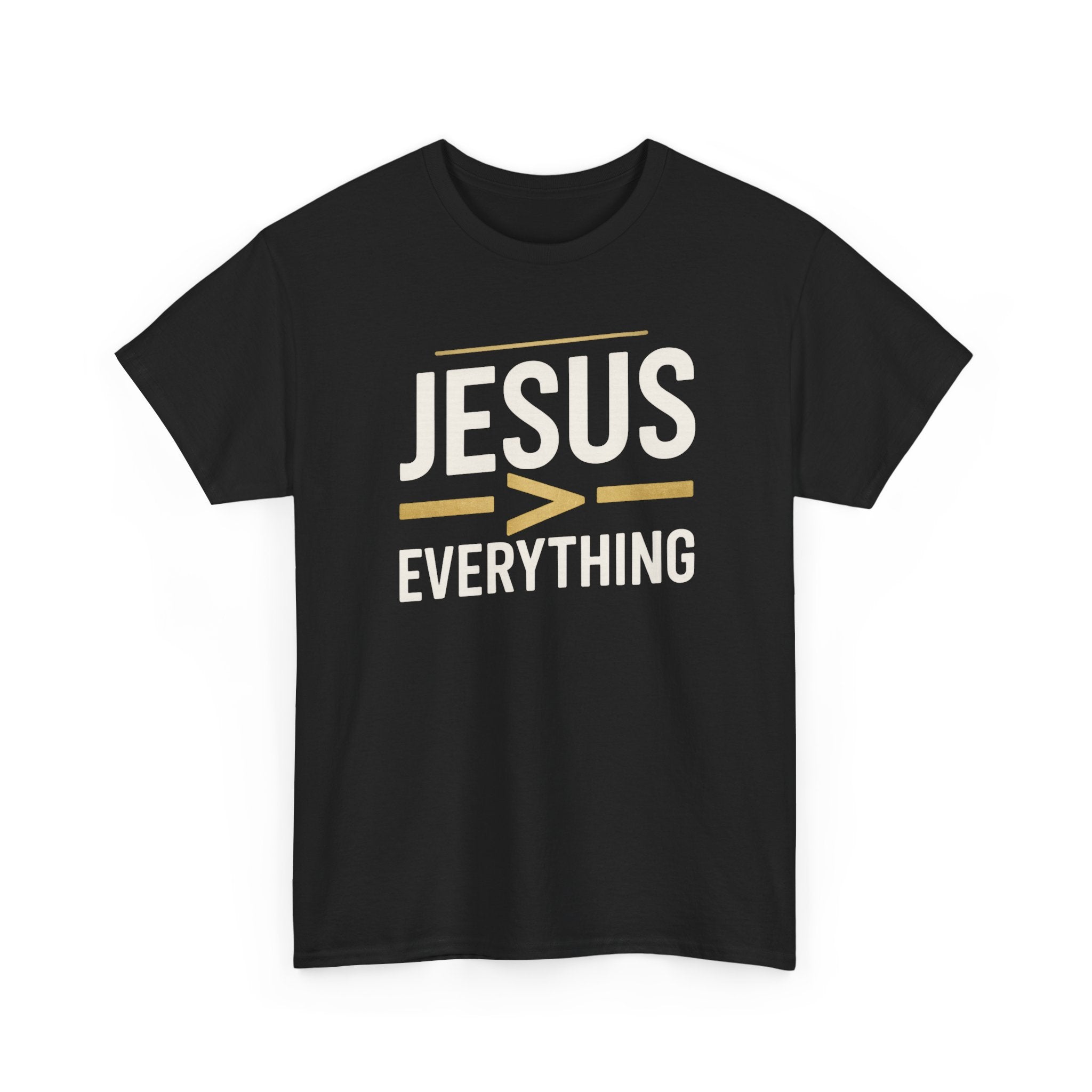 Jesus > Everything Shirt | Christian Faith Tee | Minimalist Jesus Graphic T-Shirt | Inspirational Church Shirt | Gildan 5000