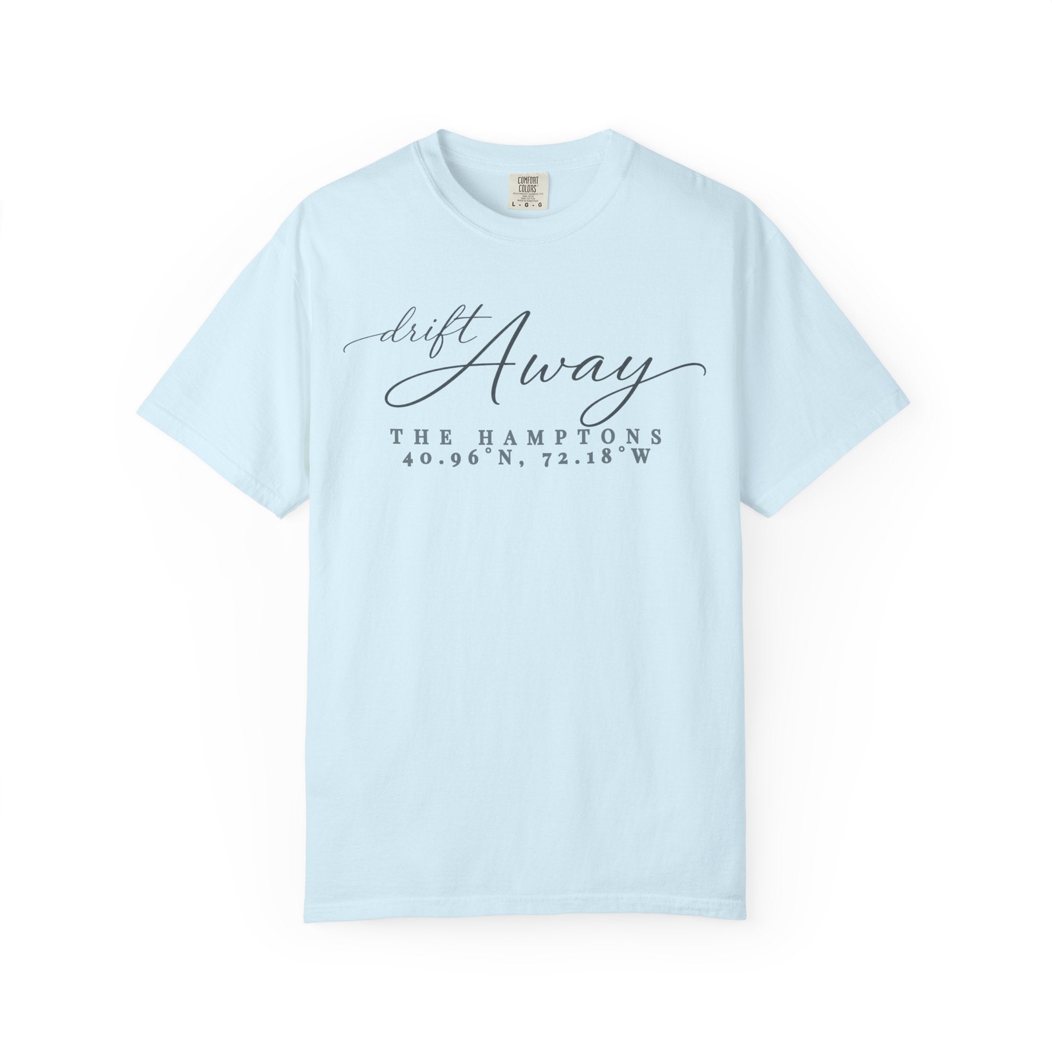 Hamptons Coordinates T-Shirt | Drift Away Comfort Colors Tee | Unisex Coastal Chic Summer Beach Vacation Shirt Gift