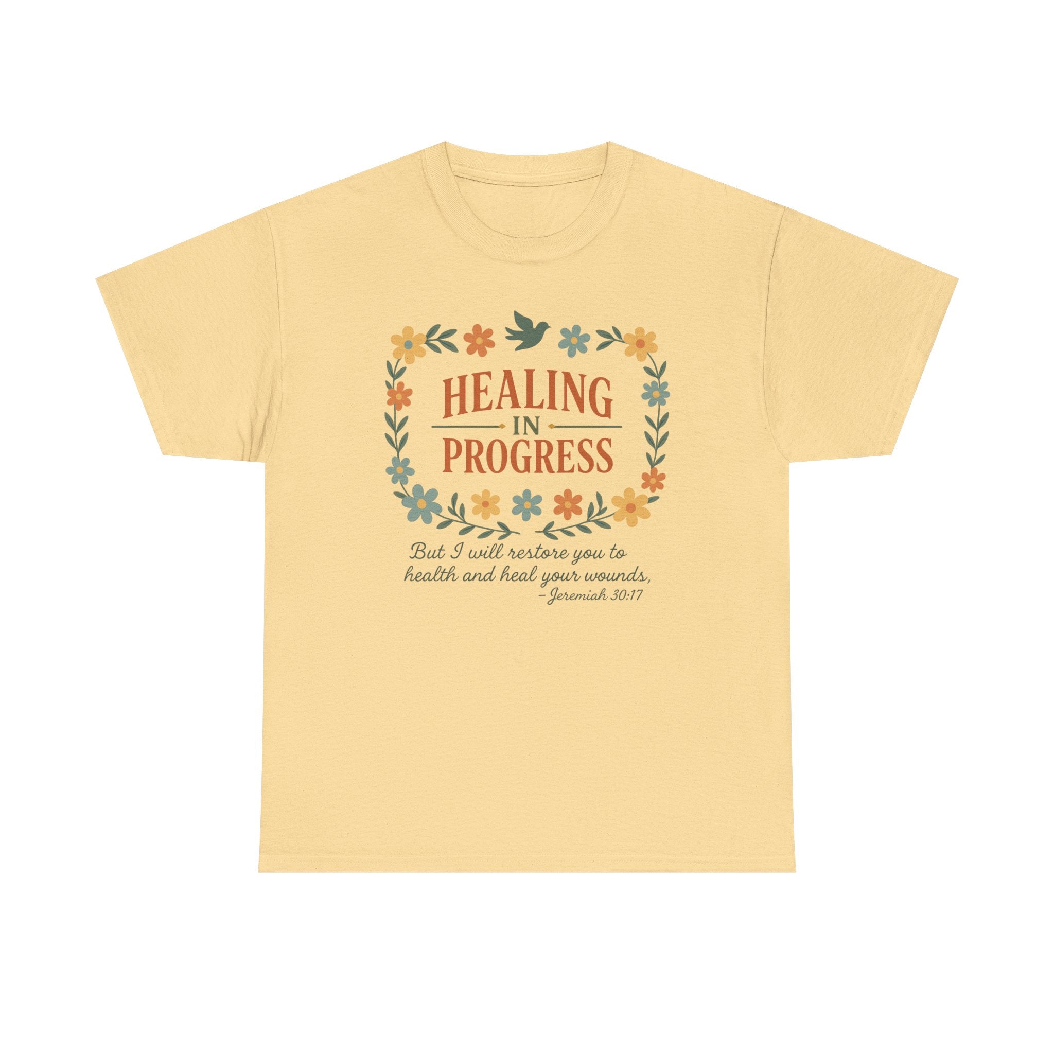Healing In Progress Shirt | Christian Inspirational T-Shirt | Jeremiah 30:17 Bible Verse Tee | Faith Comfort Gift | Vintage Floral Christian Shirt