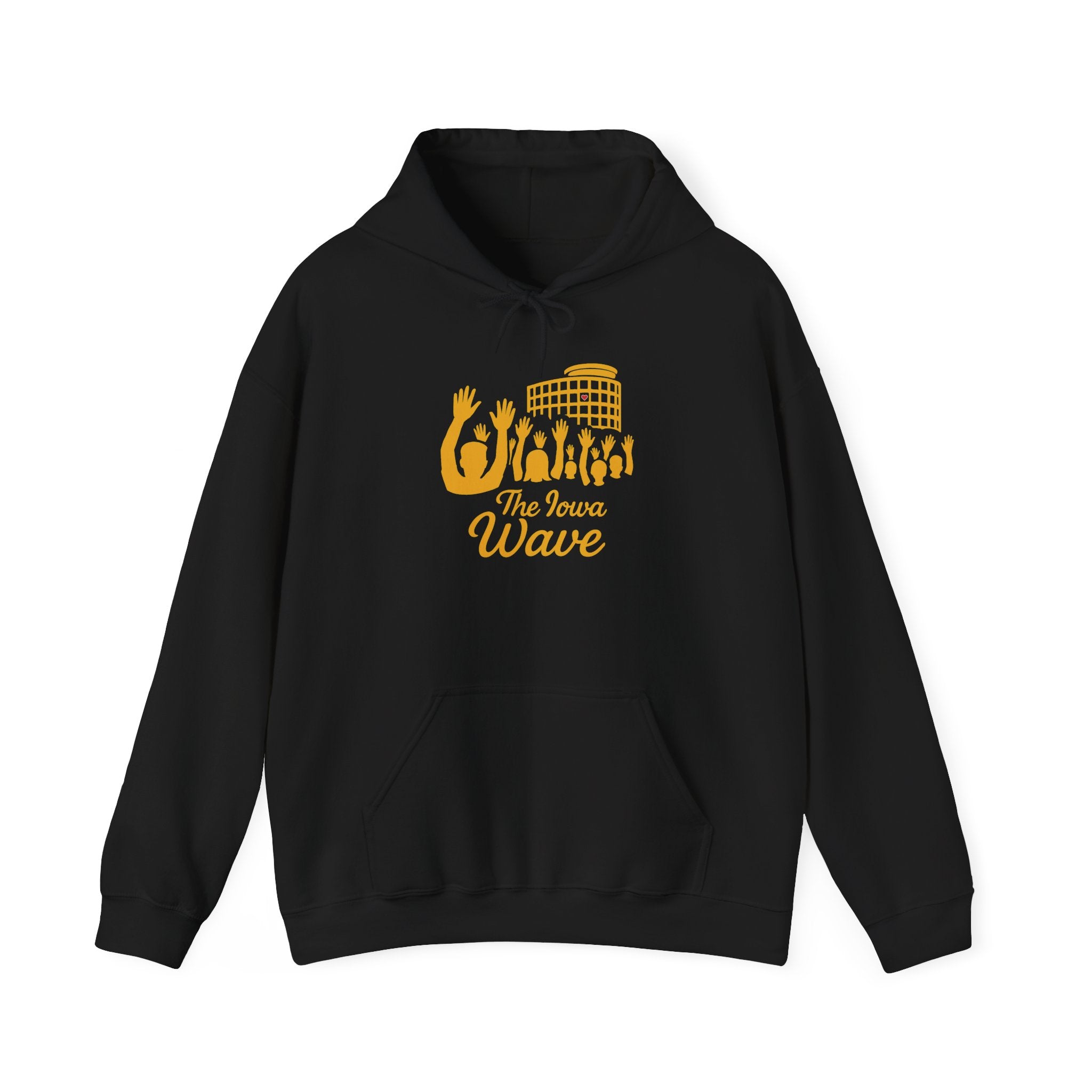 Iowa Wave Hoodie, Game Day Spirit Wear, Iowa College Apparel, Children's Hospital Tribute, Black Gold, Football Tradition