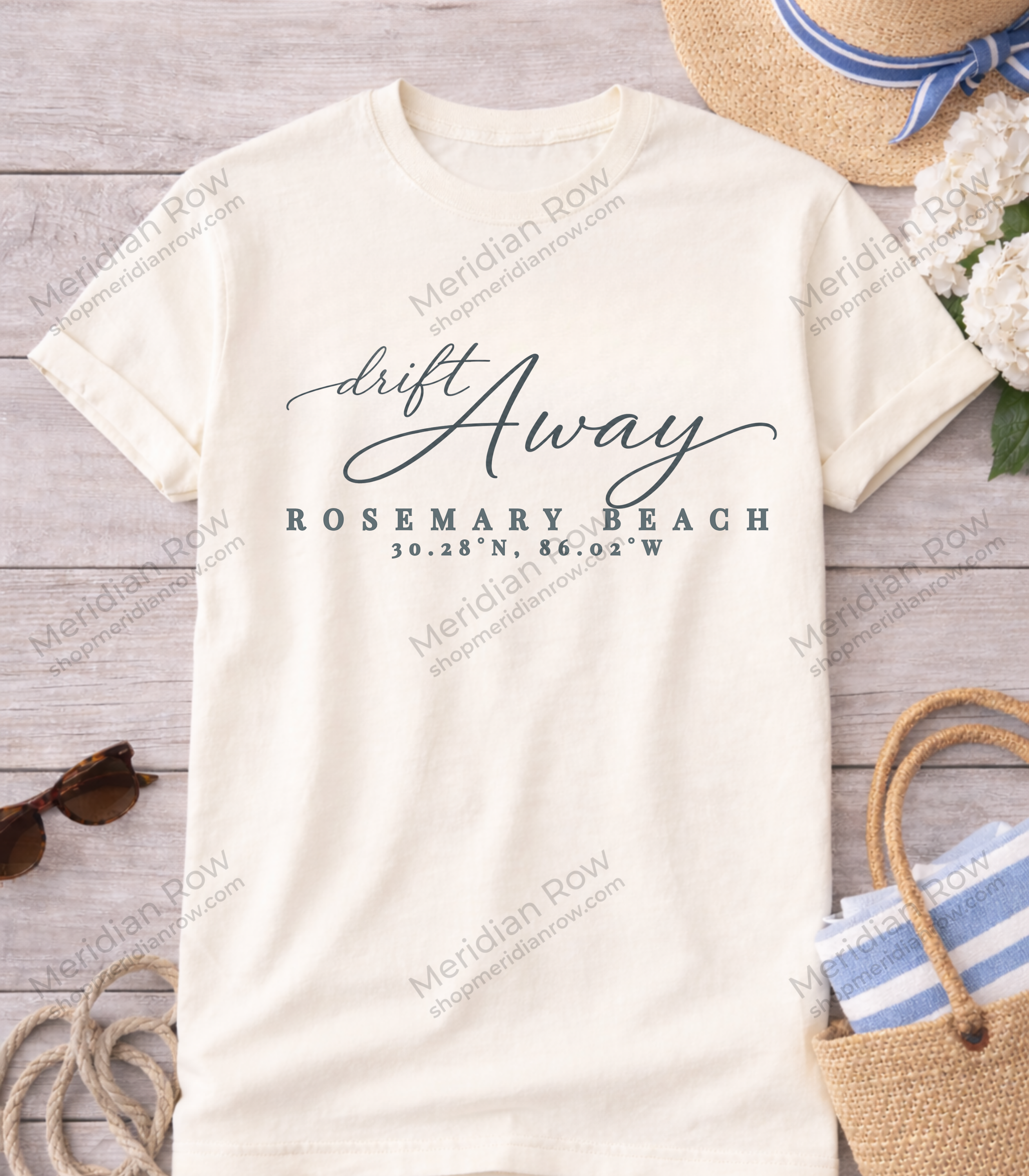 Rosemary Beach 30A Drift Away T Shirt | Comfort Colors Coordinates Tee FL Summer Vacation Apparel  | Florida Coastal Chic Beach Lover Gift