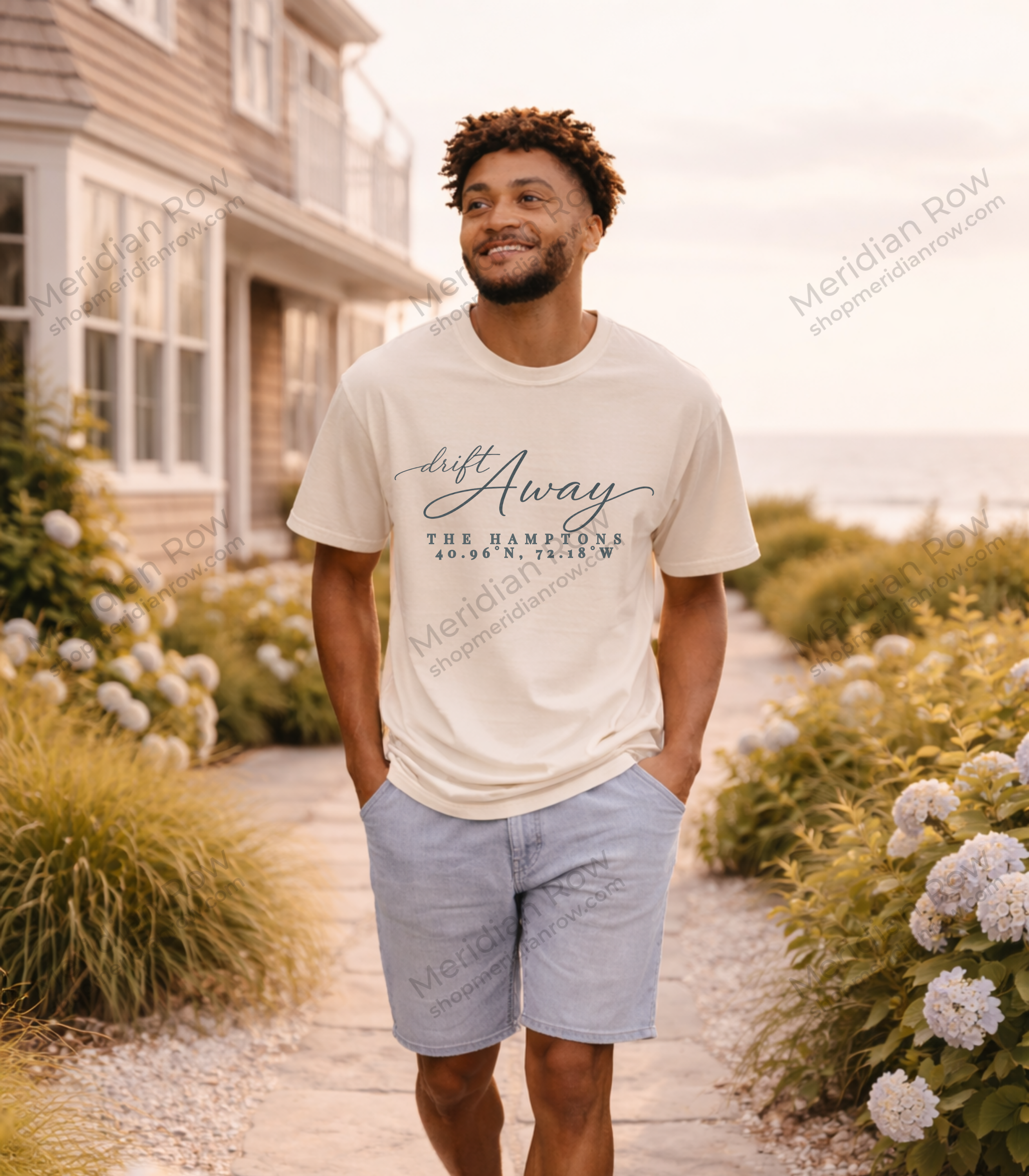 Hamptons Coordinates T-Shirt | Drift Away Comfort Colors Tee | Unisex Coastal Chic Summer Beach Vacation Shirt Gift