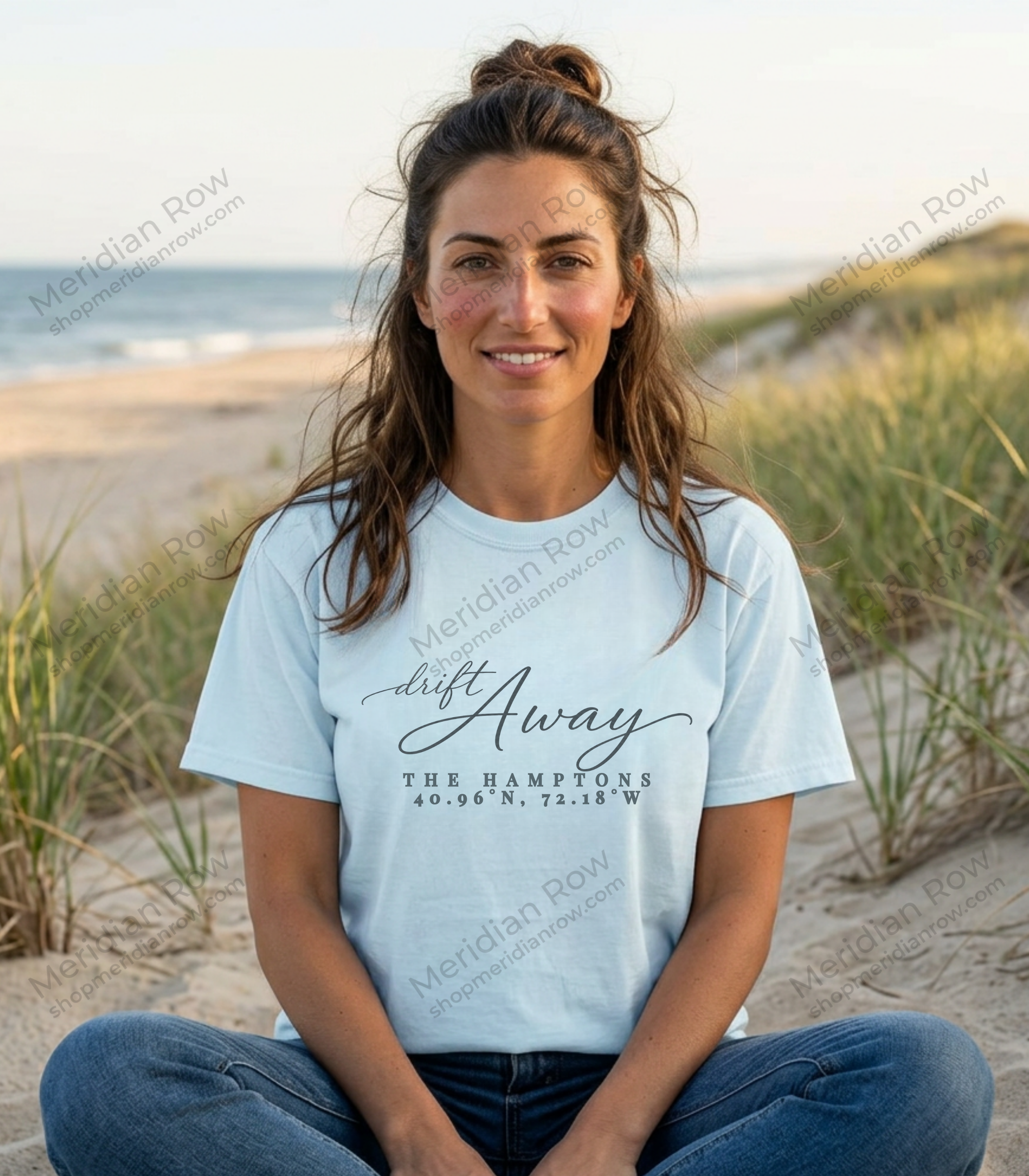 Hamptons Coordinates T-Shirt | Drift Away Comfort Colors Tee | Unisex Coastal Chic Summer Beach Vacation Shirt Gift