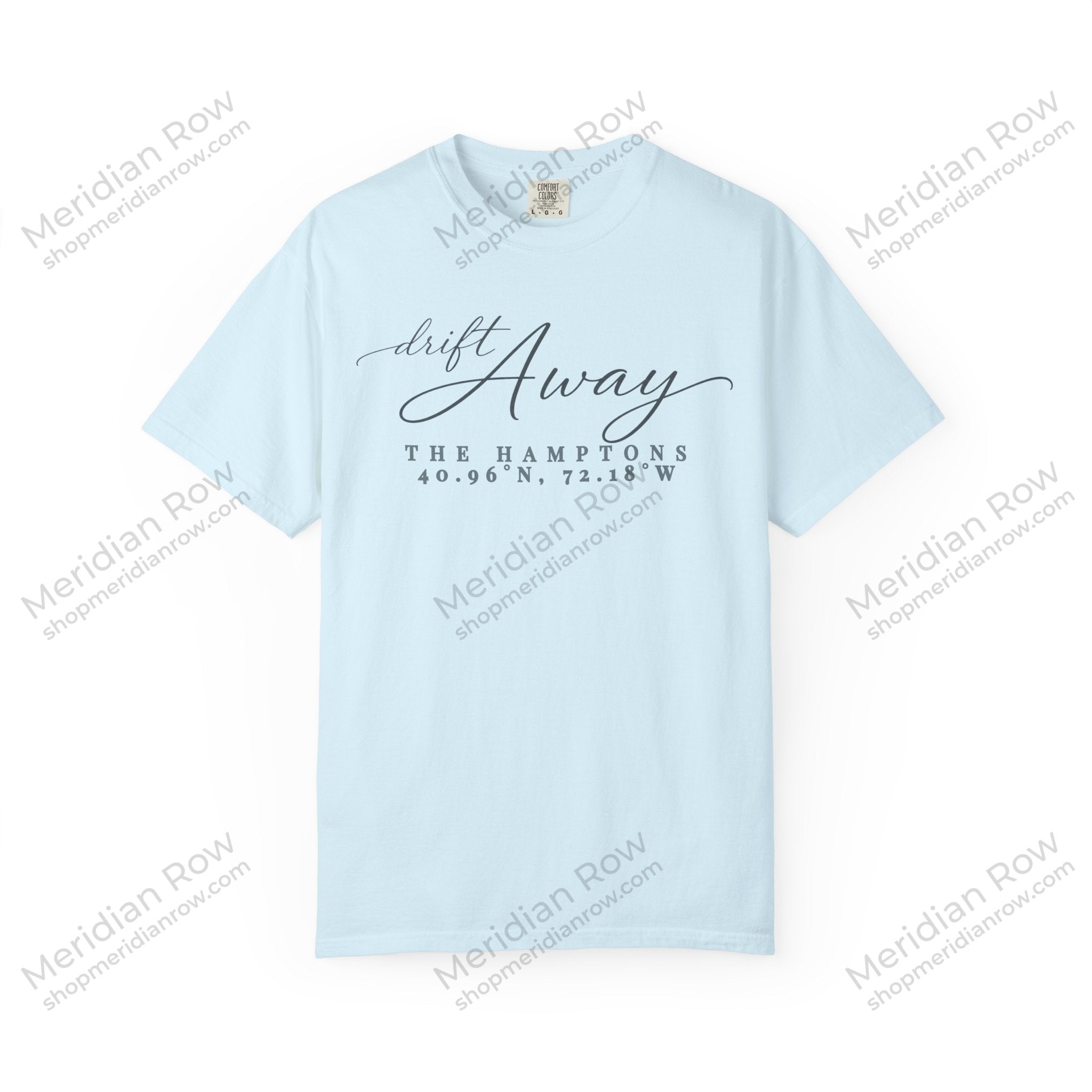 Hamptons Coordinates T-Shirt | Drift Away Comfort Colors Tee | Unisex Coastal Chic Summer Beach Vacation Shirt Gift