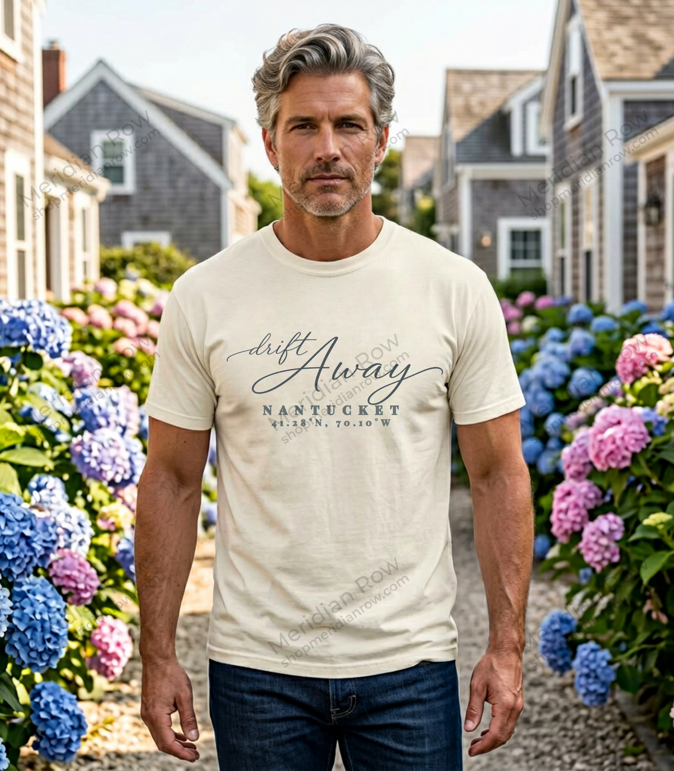 Nantucket T-Shirt | Coastal Vacation Tee | Drift Away Coordinates Shirt | Comfort Colors Beach Lover Gift | Summer Nautical Outfit