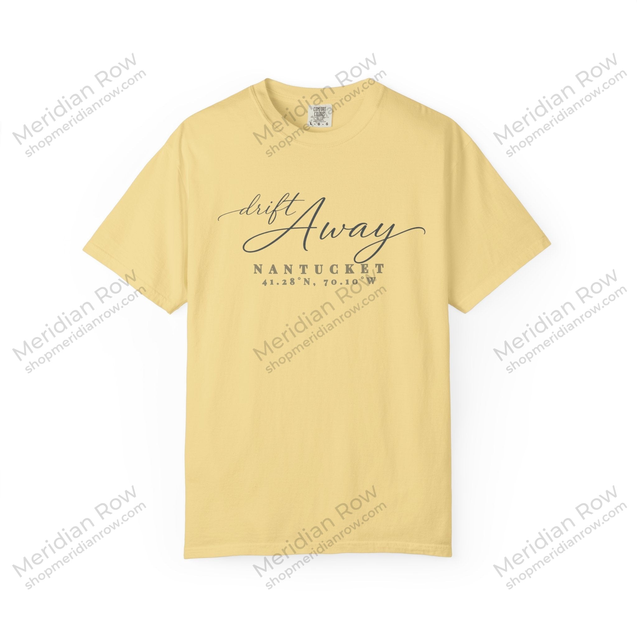 Nantucket T-Shirt | Coastal Vacation Tee | Drift Away Coordinates Shirt | Comfort Colors Beach Lover Gift | Summer Nautical Outfit
