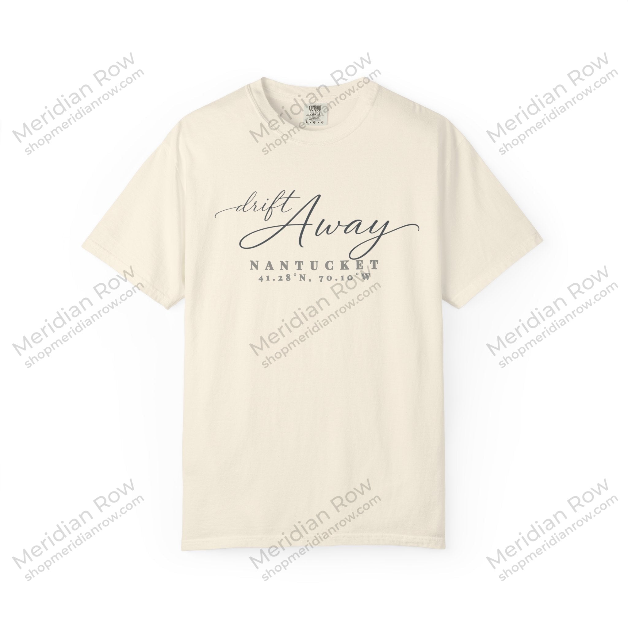 Nantucket T-Shirt | Coastal Vacation Tee | Drift Away Coordinates Shirt | Comfort Colors Beach Lover Gift | Summer Nautical Outfit