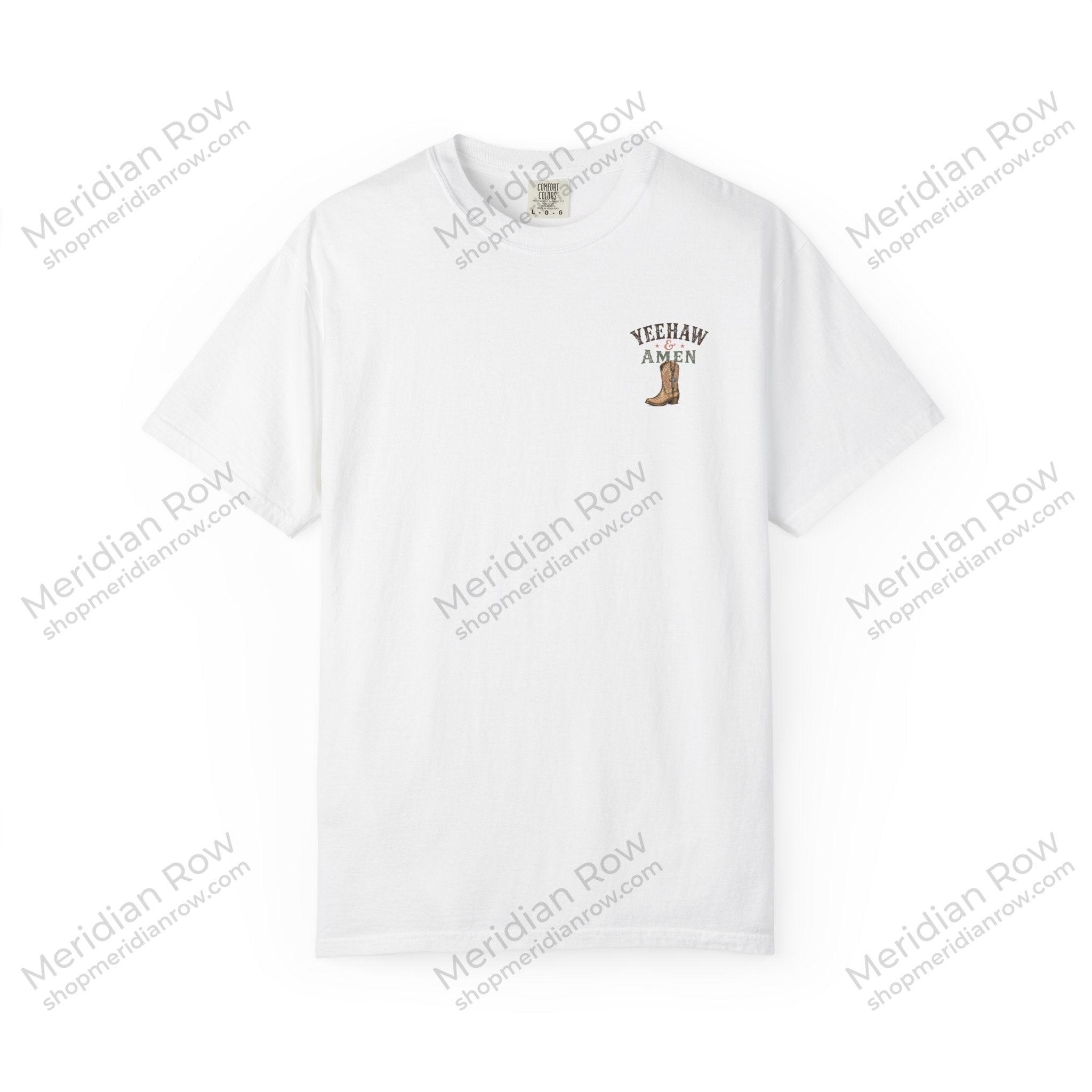 Yeehaw & Amen Comfort Colors® T-Shirt | Western Christian Graphic Tee | Proverbs 3:5-6 Cowboy Boots Shirt