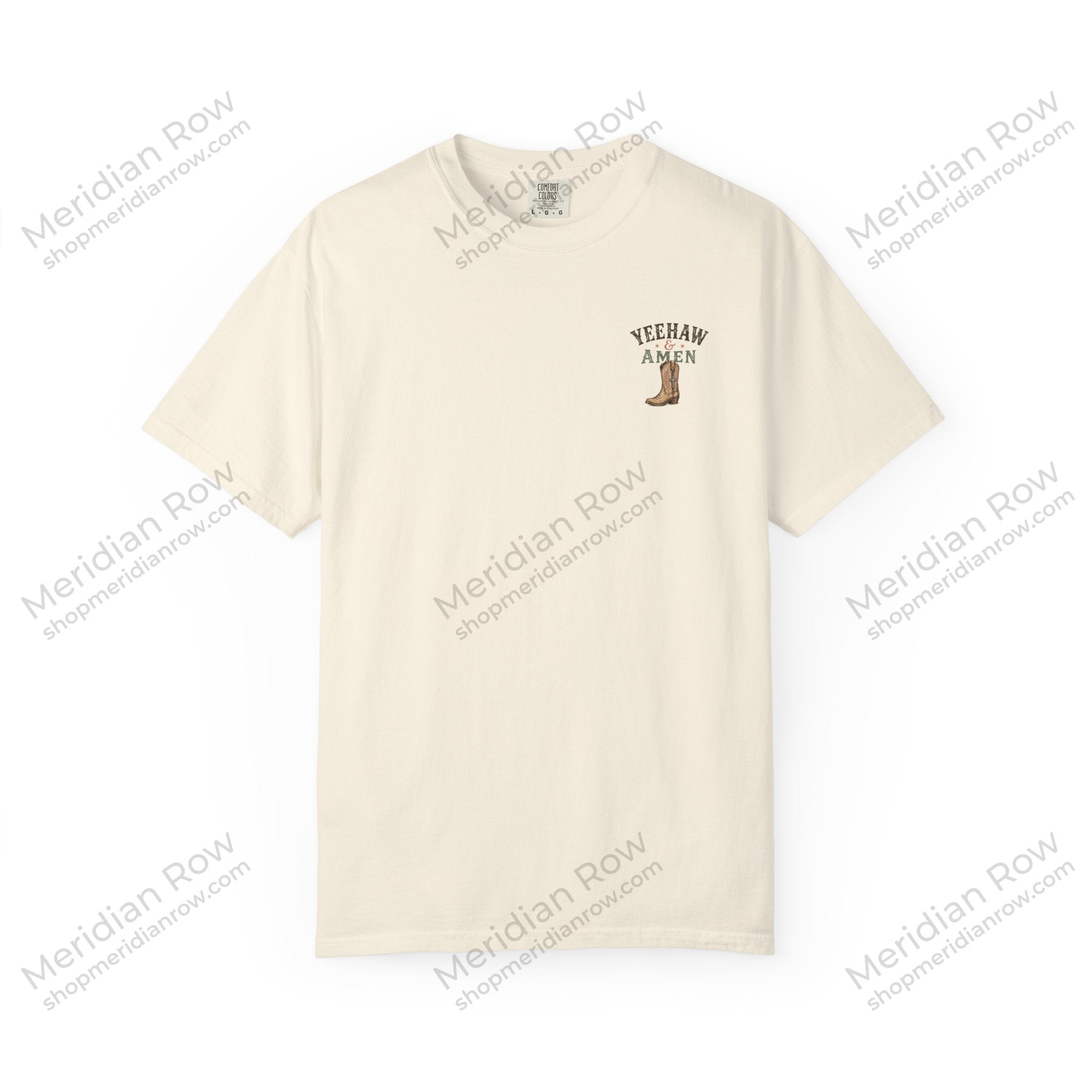 Yeehaw & Amen Comfort Colors® T-Shirt | Western Christian Graphic Tee | Proverbs 3:5-6 Cowboy Boots Shirt