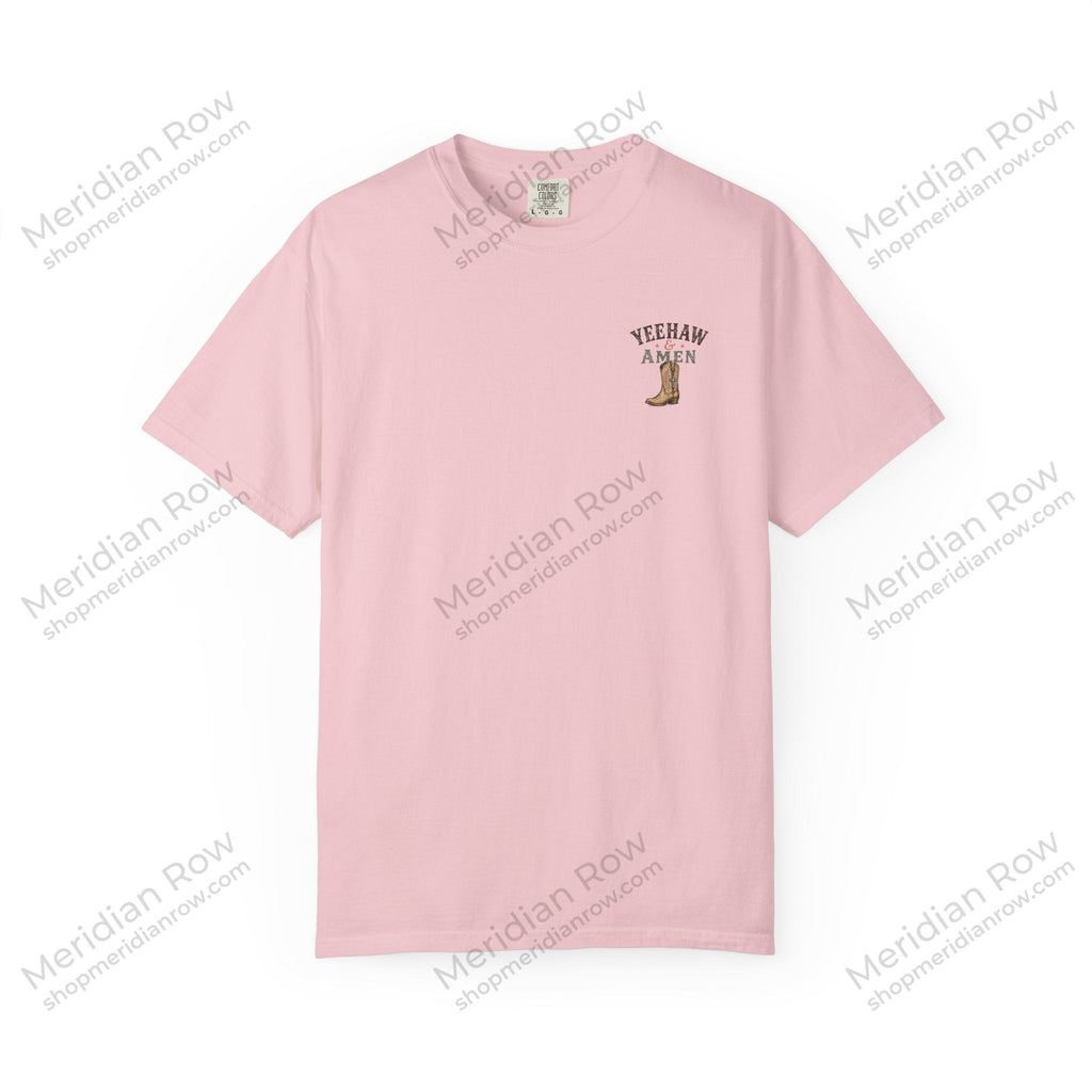 Yeehaw & Amen Comfort Colors® T-Shirt | Western Christian Graphic Tee | Proverbs 3:5-6 Cowboy Boots Shirt
