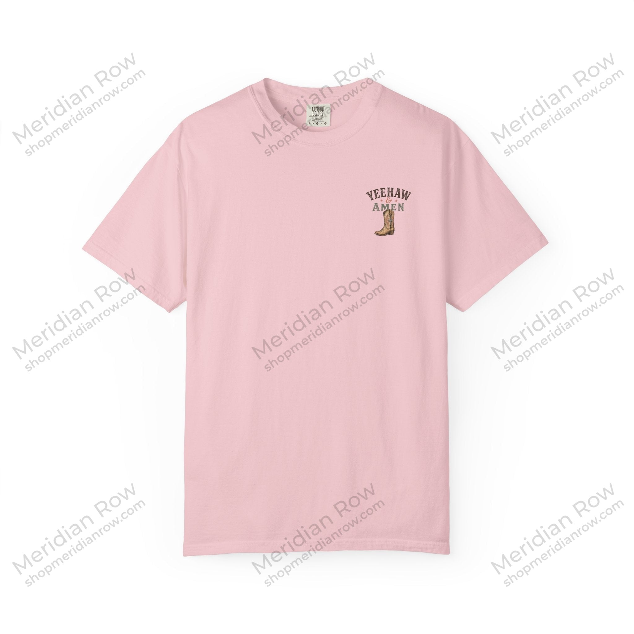 Yeehaw & Amen Comfort Colors® T-Shirt | Western Christian Graphic Tee | Proverbs 3:5-6 Cowboy Boots Shirt
