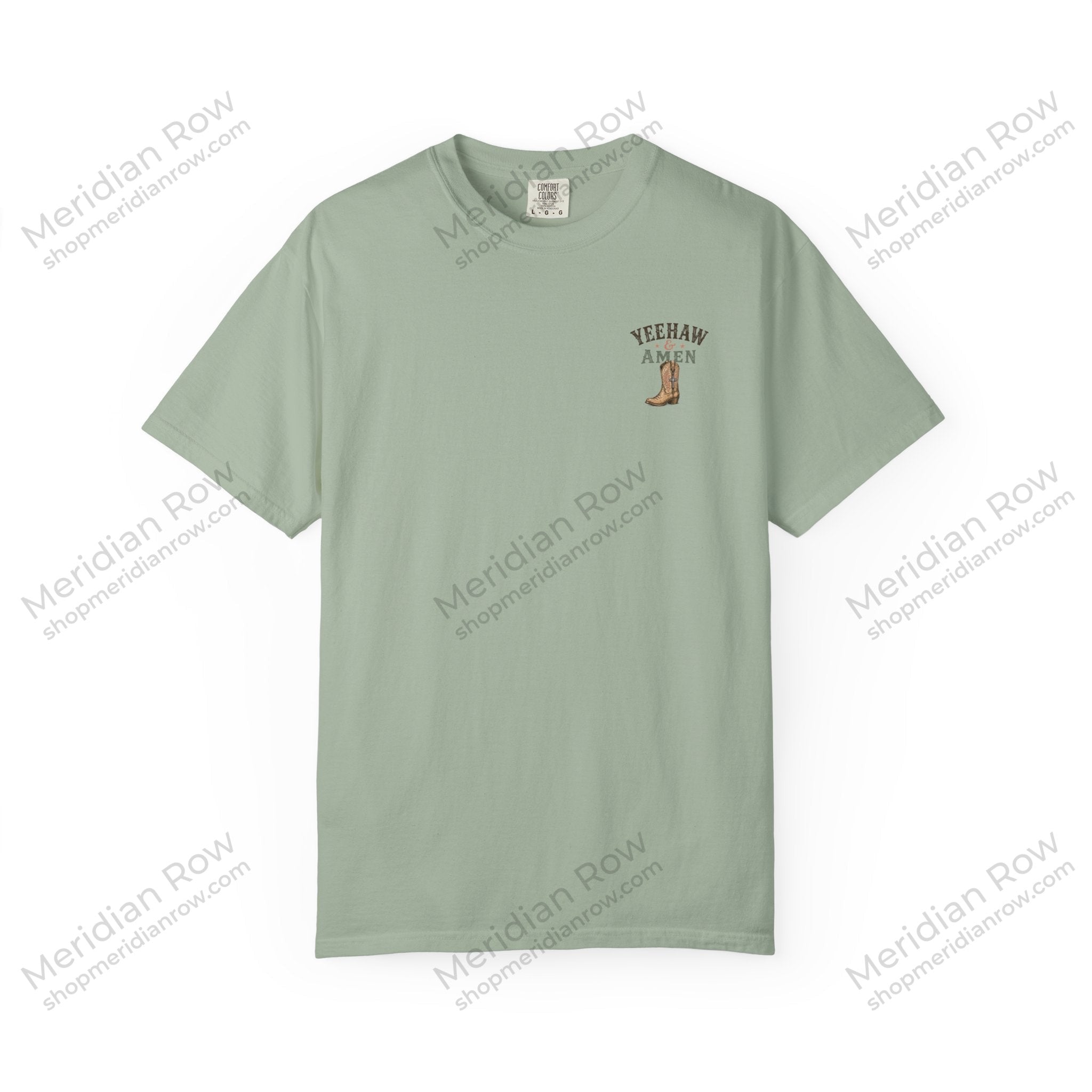 Yeehaw & Amen Comfort Colors® T-Shirt | Western Christian Graphic Tee | Proverbs 3:5-6 Cowboy Boots Shirt