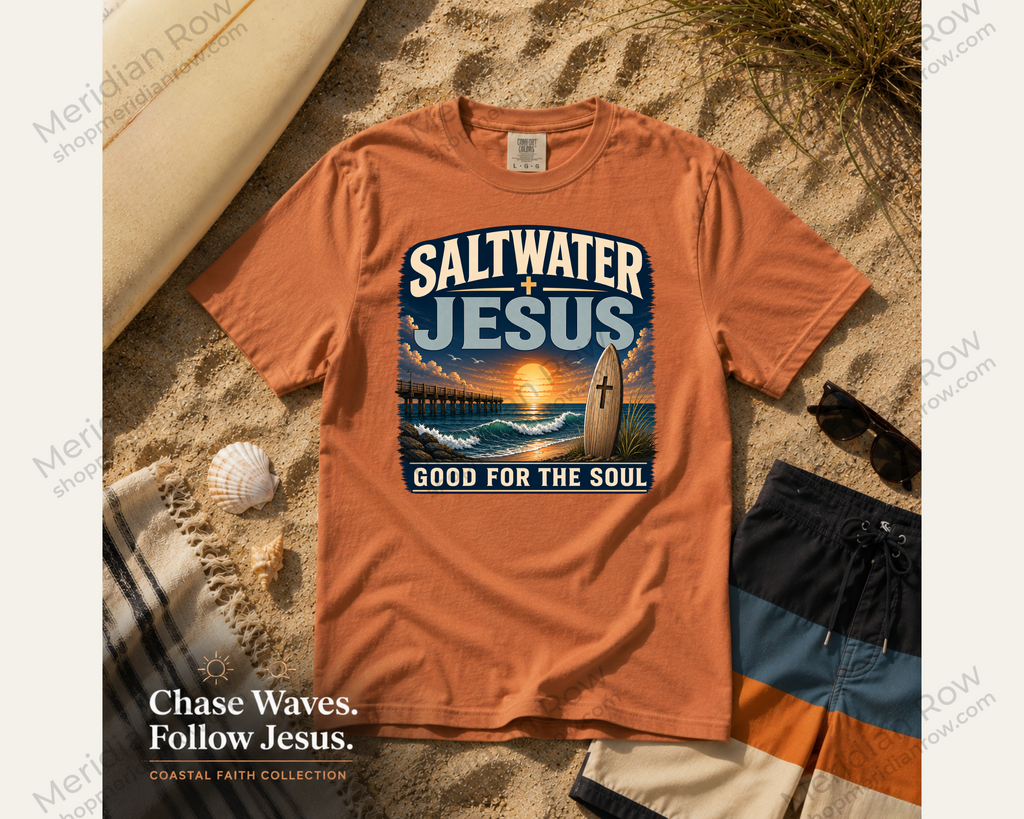 Saltwater + Jesus Good for the Soul Shirt | Comfort Colors 1717 Christian Beach T-Shirt | Coastal Faith Tee