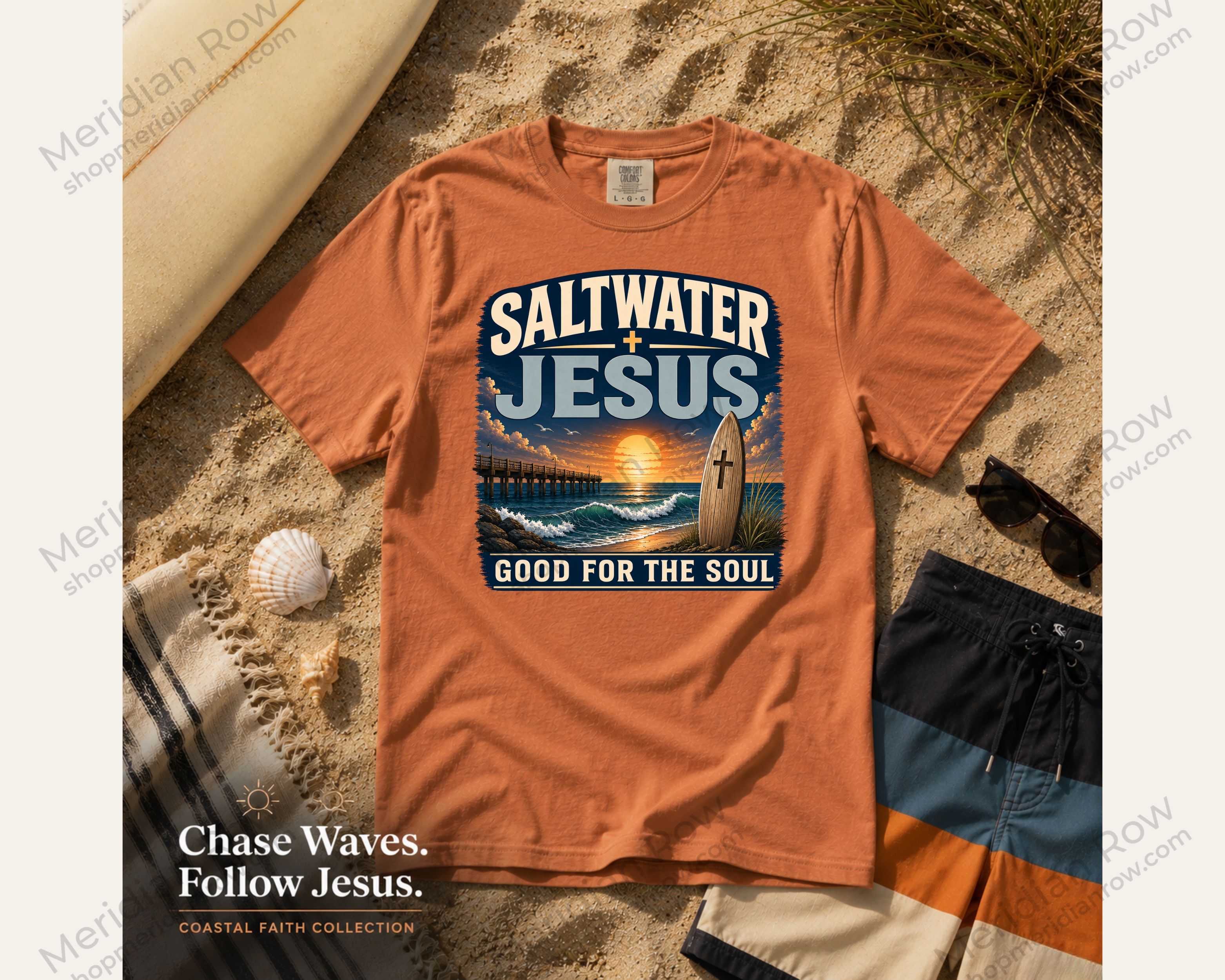 Saltwater + Jesus Good for the Soul Shirt | Comfort Colors 1717 Christian Beach T-Shirt | Coastal Faith Tee