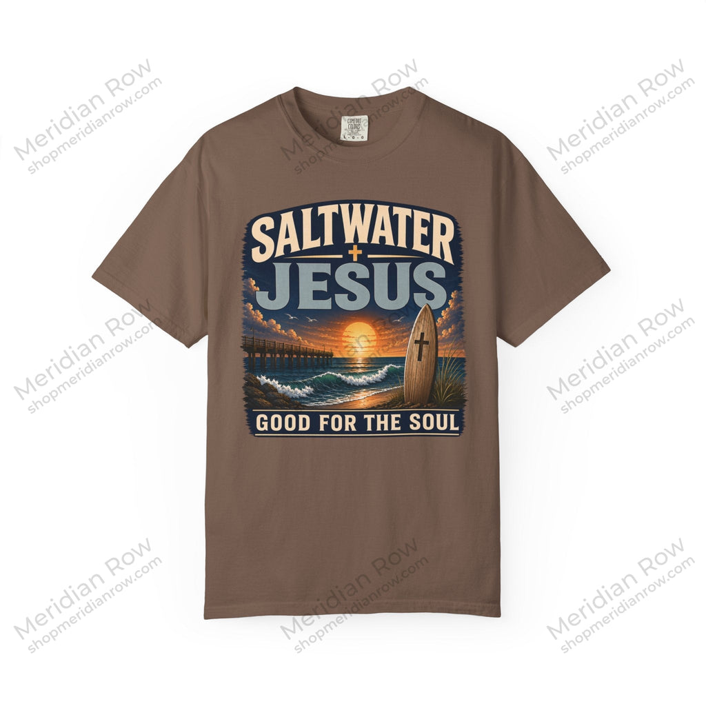 Saltwater + Jesus Good for the Soul Shirt | Comfort Colors 1717 Christian Beach T-Shirt | Coastal Faith Tee