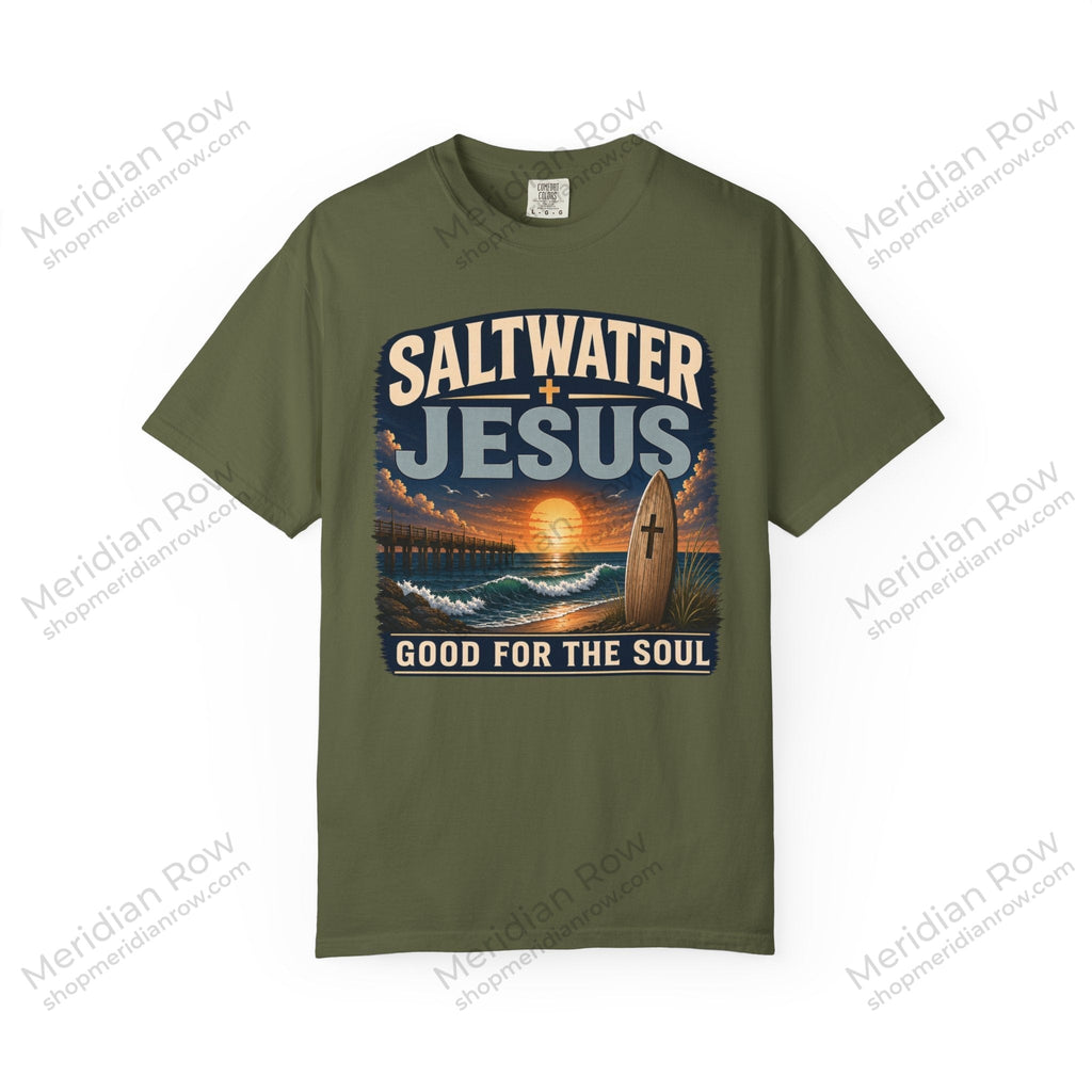 Saltwater + Jesus Good for the Soul Shirt | Comfort Colors 1717 Christian Beach T-Shirt | Coastal Faith Tee