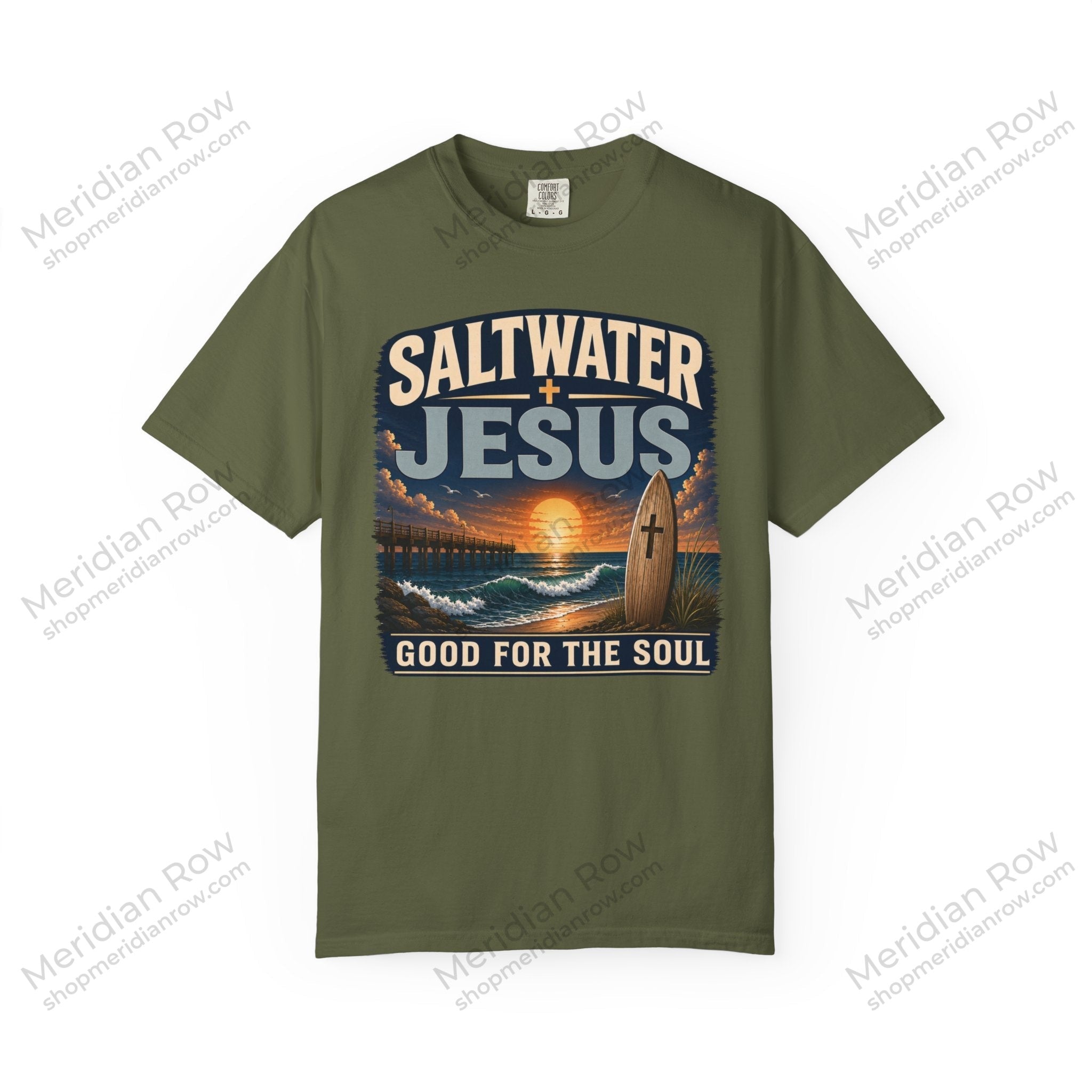 Saltwater + Jesus Good for the Soul Shirt | Comfort Colors 1717 Christian Beach T-Shirt | Coastal Faith Tee