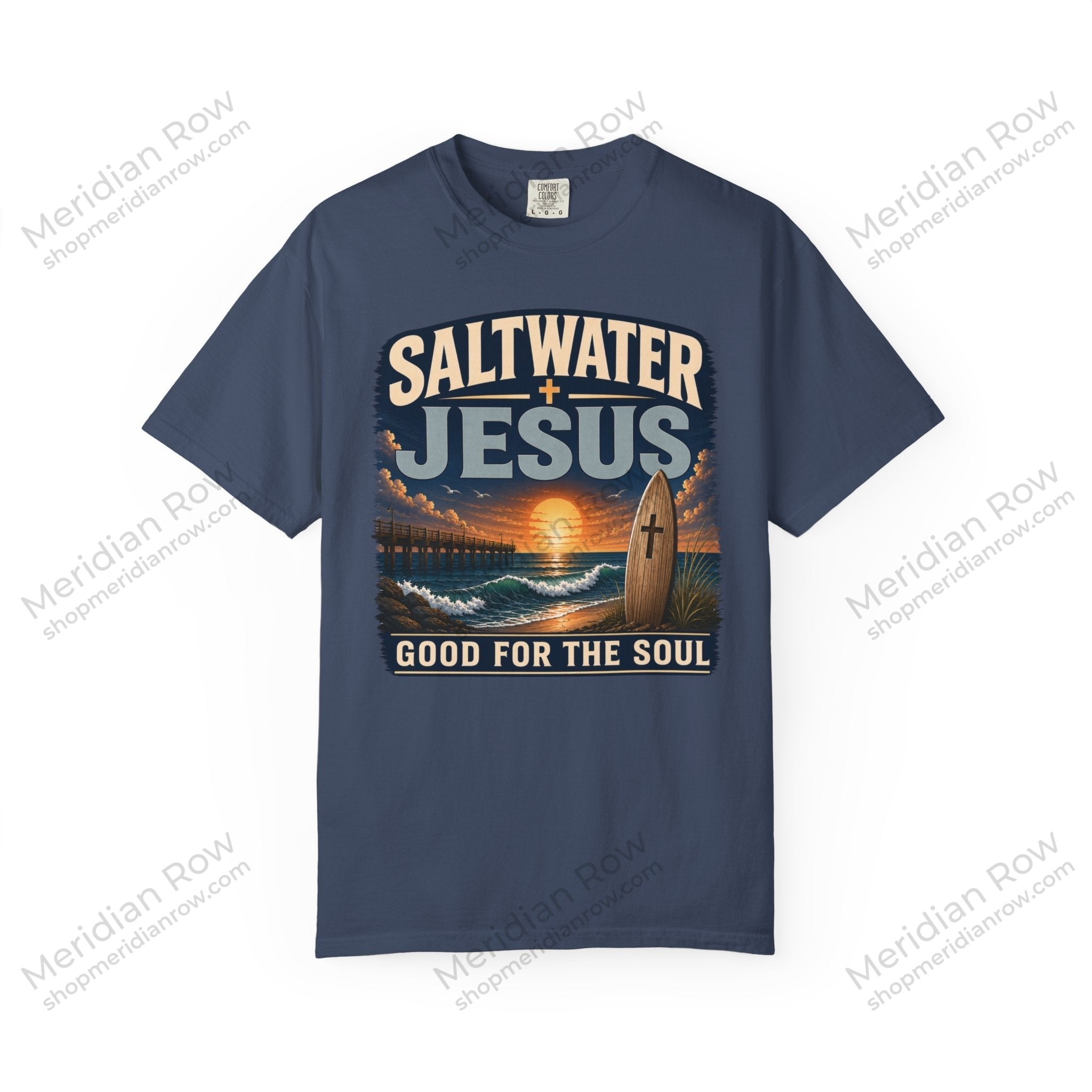 Saltwater + Jesus Good for the Soul Shirt | Comfort Colors 1717 Christian Beach T-Shirt | Coastal Faith Tee